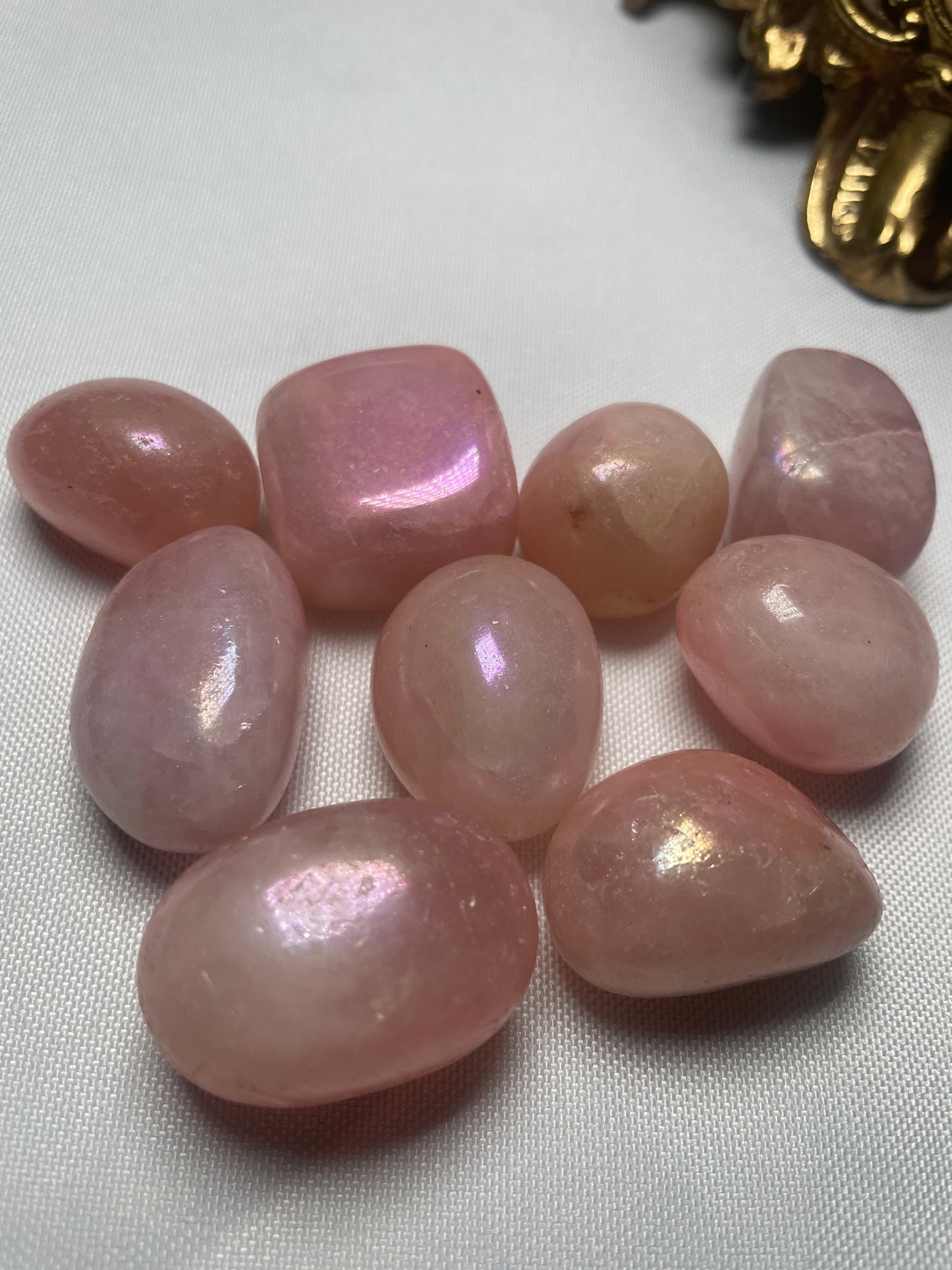 Rose Quartz Aura Coated Tumbled Stone