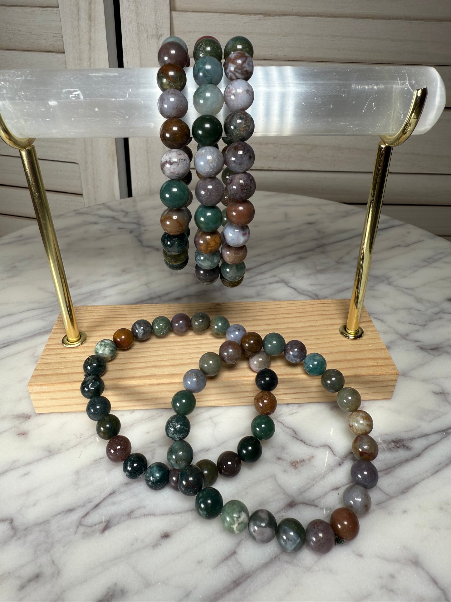 8mm Moss Agate Bracelet