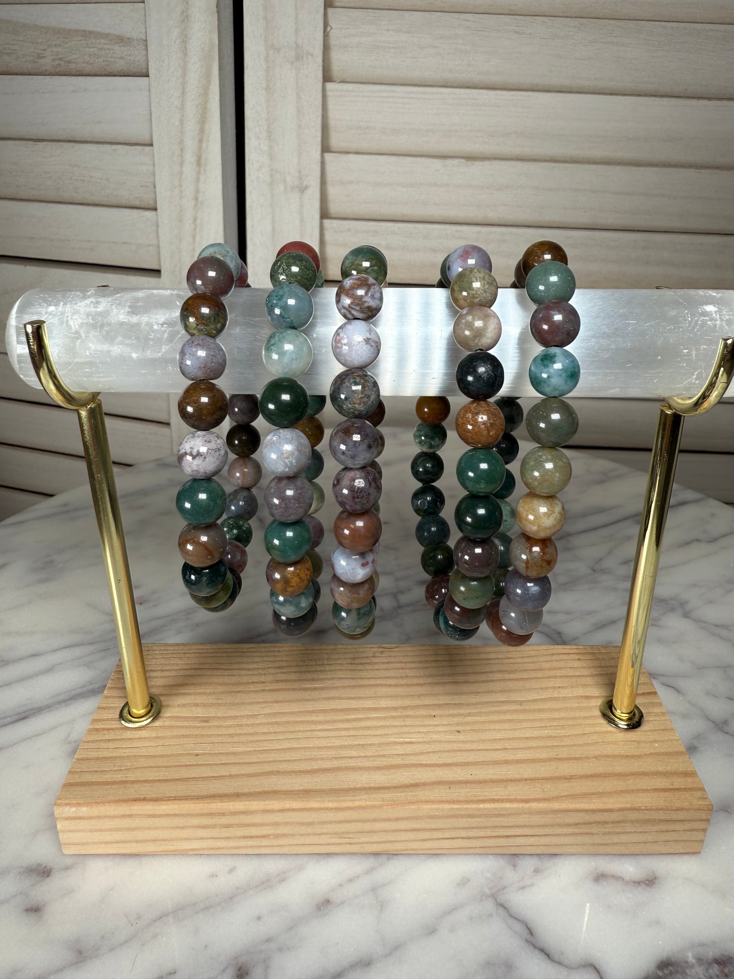 8mm Moss Agate Bracelet