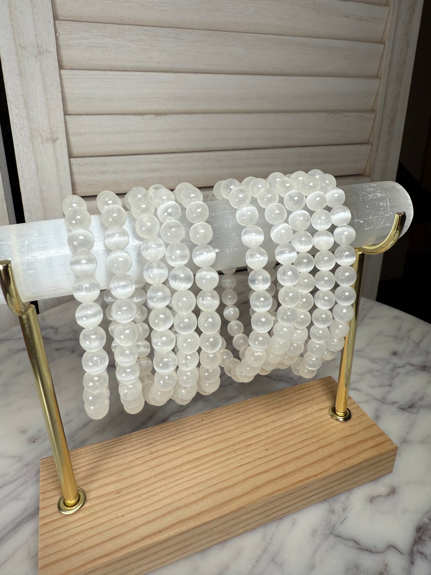 6mm Selenite Bracelet