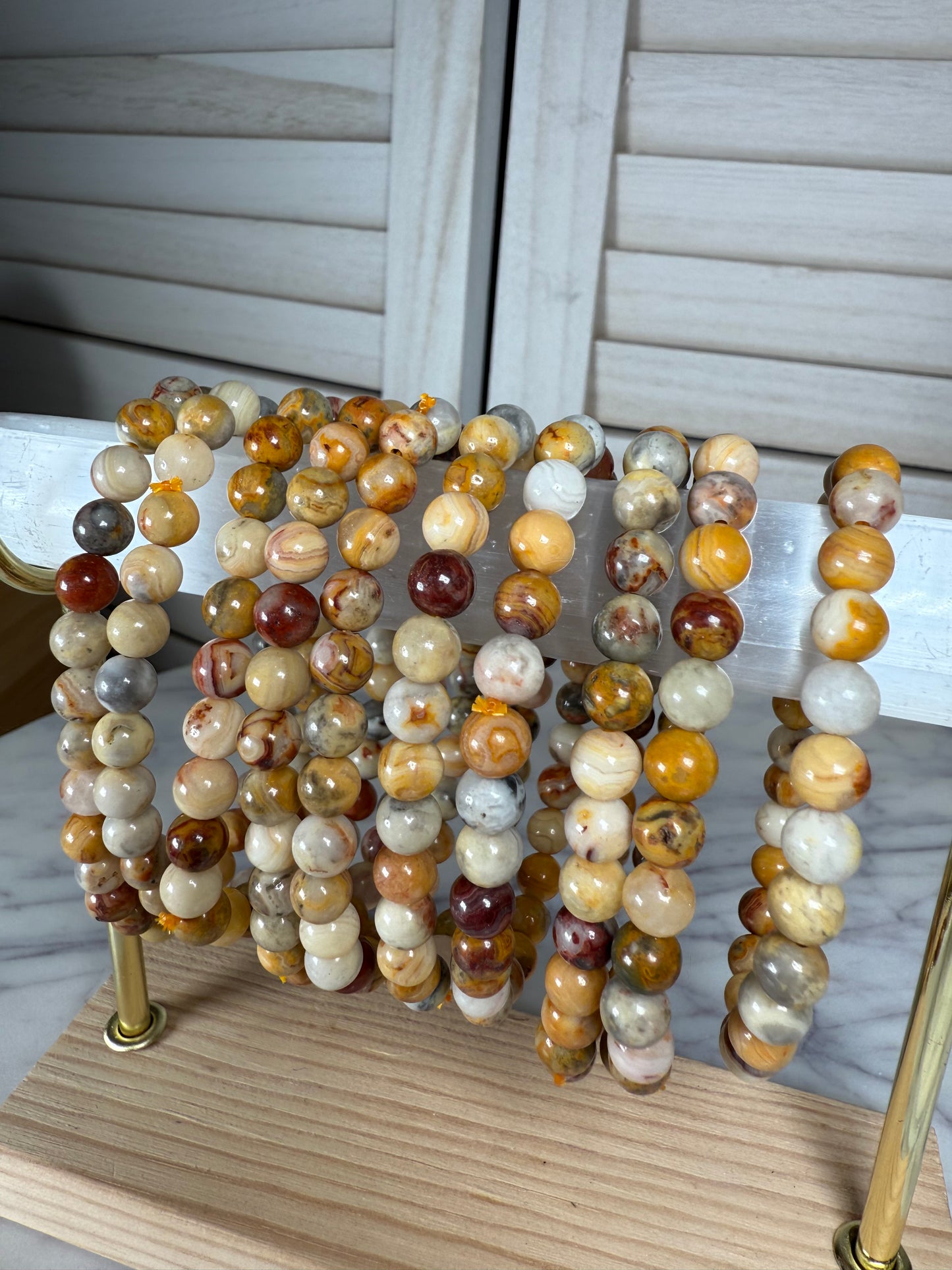 6mm Crazy Lace Agate Bracelet