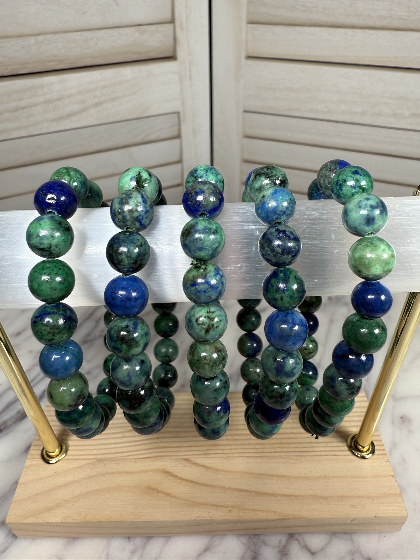 8mm Azurite & Malachite Bracelet