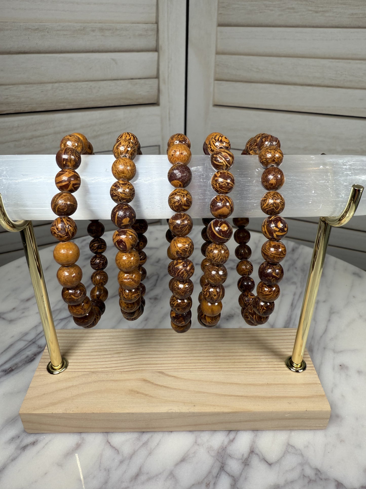 8mm Calligraphy Stone Bracelet