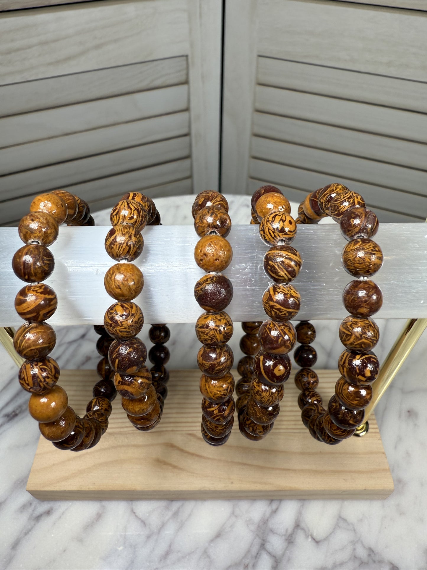 8mm Calligraphy Stone Bracelet