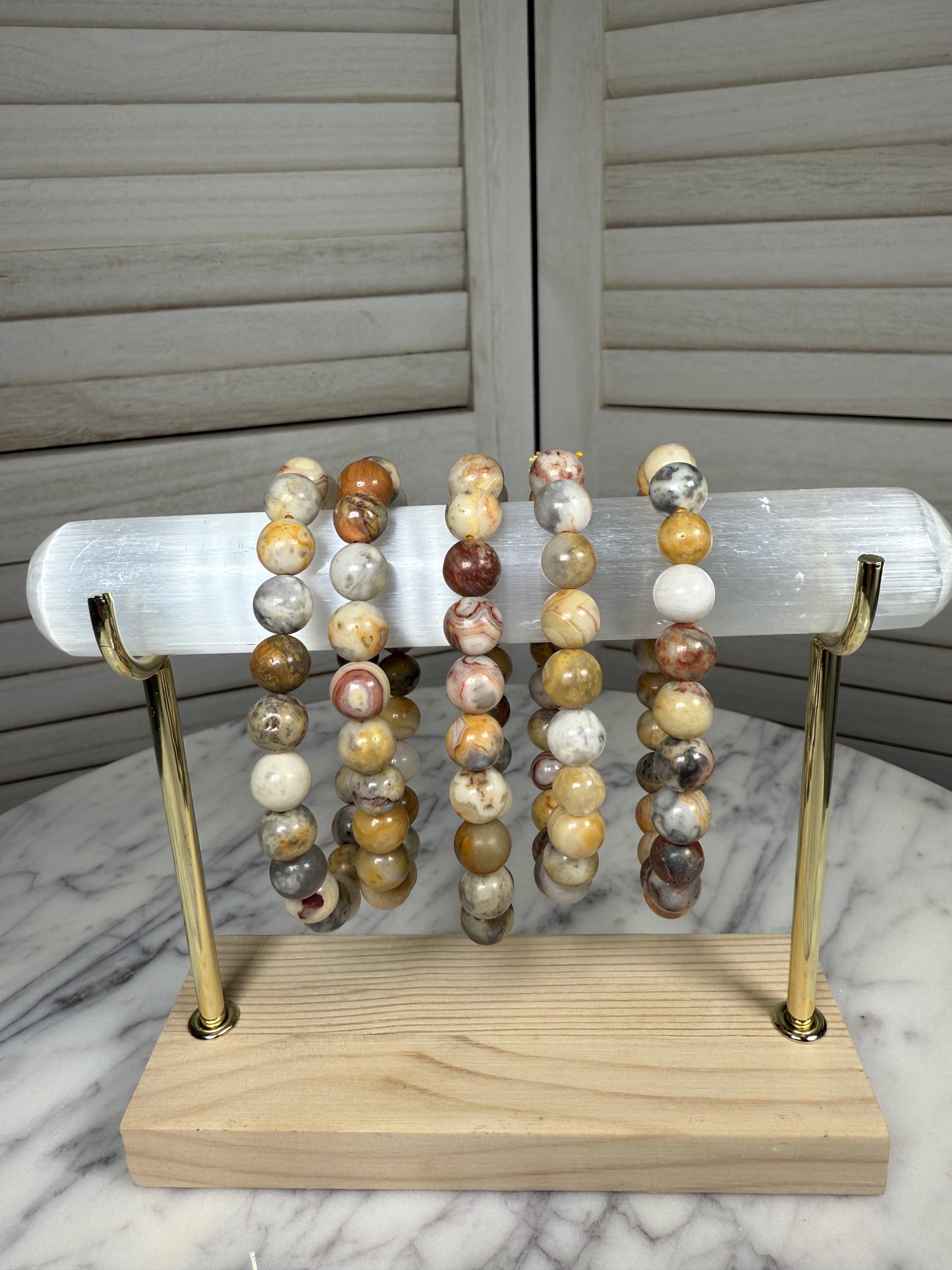 8mm Crazy Lace Agate Bracelet