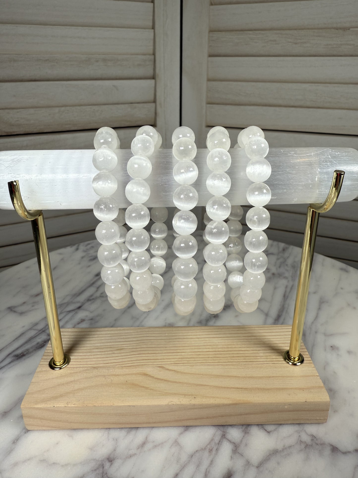 8mm Selenite Bracelet