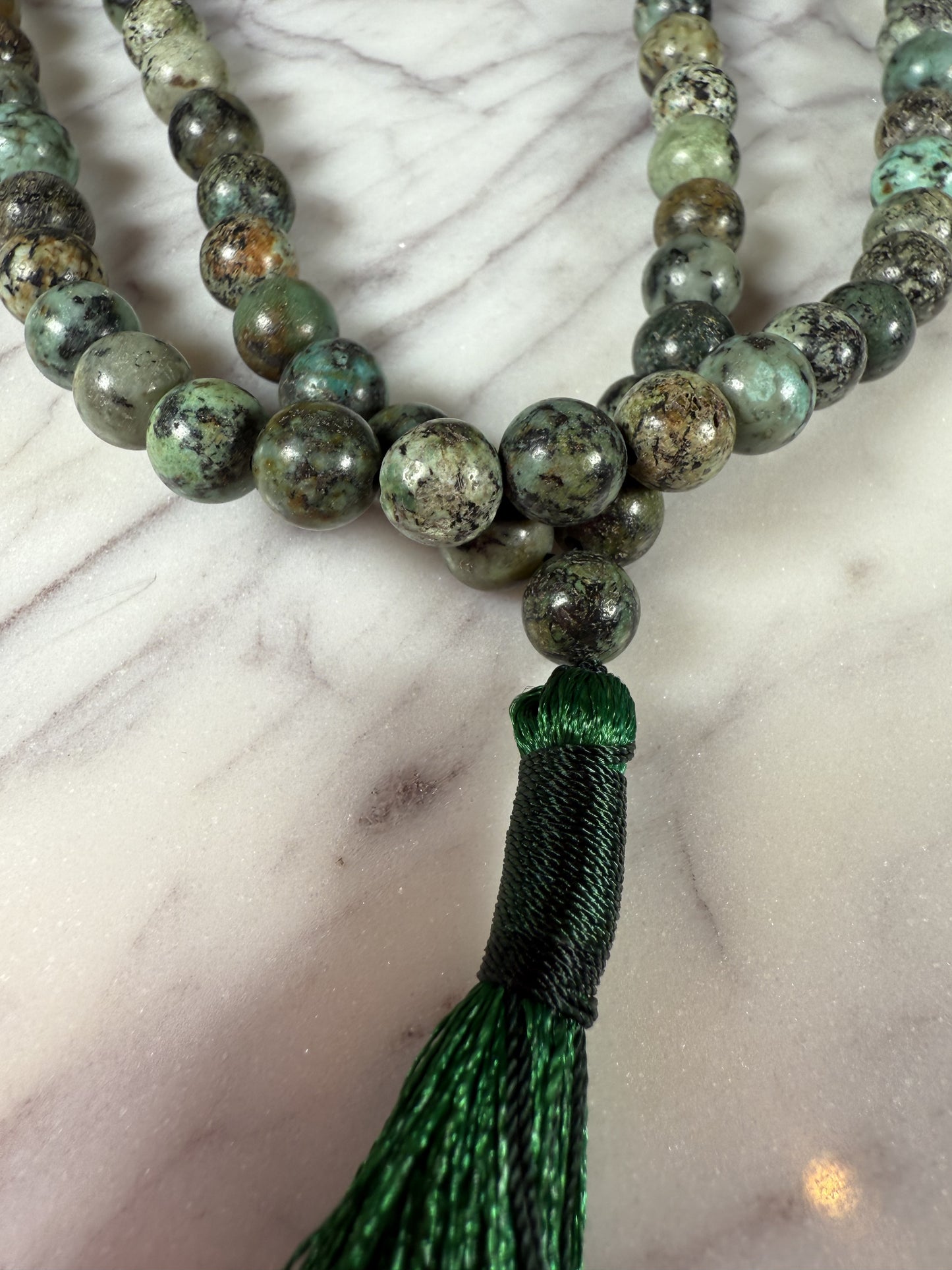African Turquoise Mala Necklace