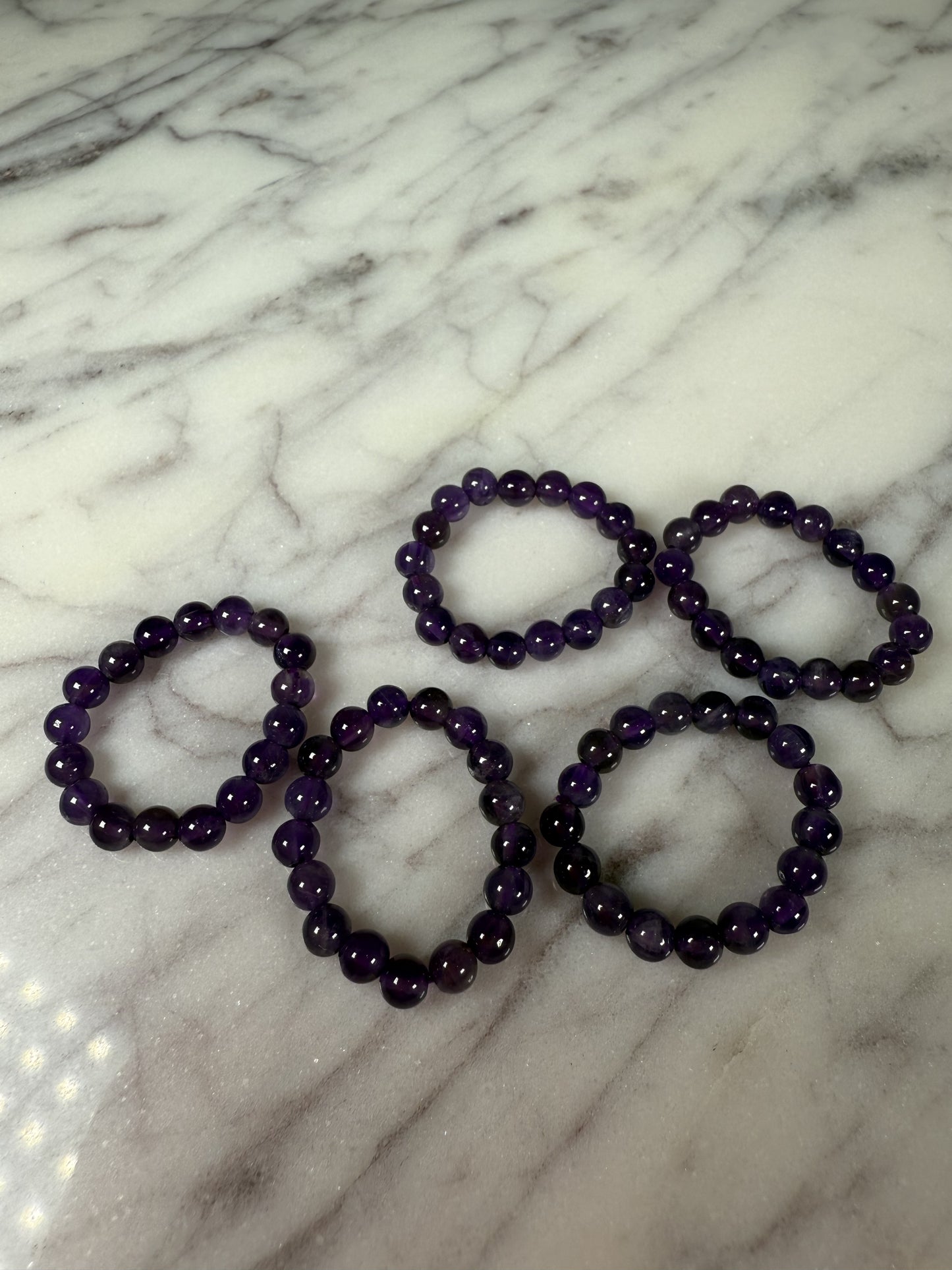 Amethyst Mini Bead Rings
