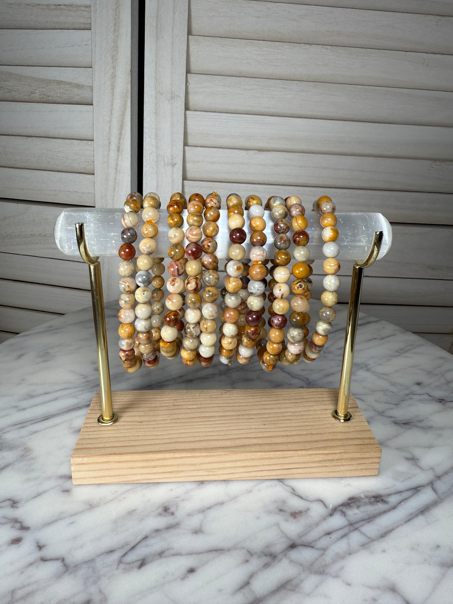 6mm Crazy Lace Agate Bracelet