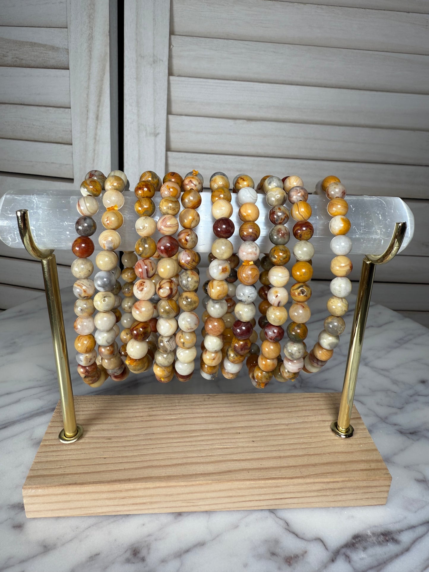 6mm Crazy Lace Agate Bracelet