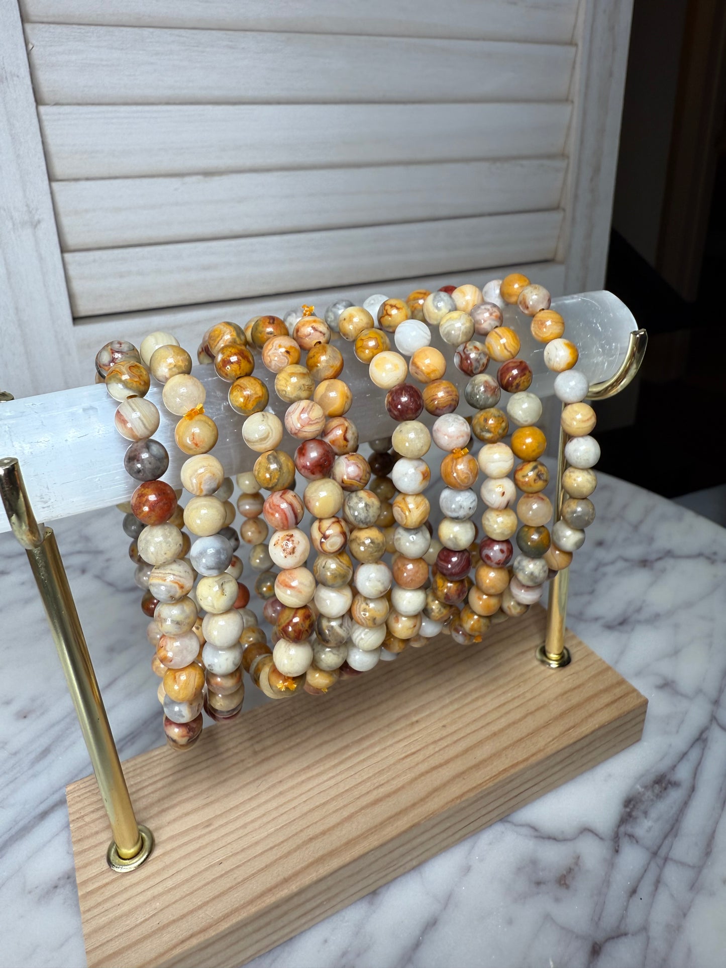 6mm Crazy Lace Agate Bracelet