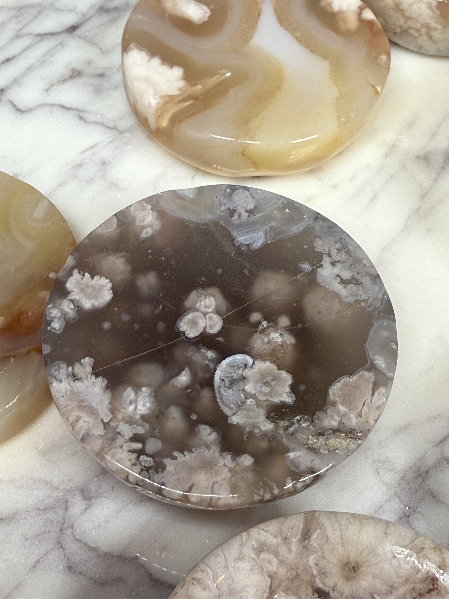Flower Agate Small Dish / Sphere Holder