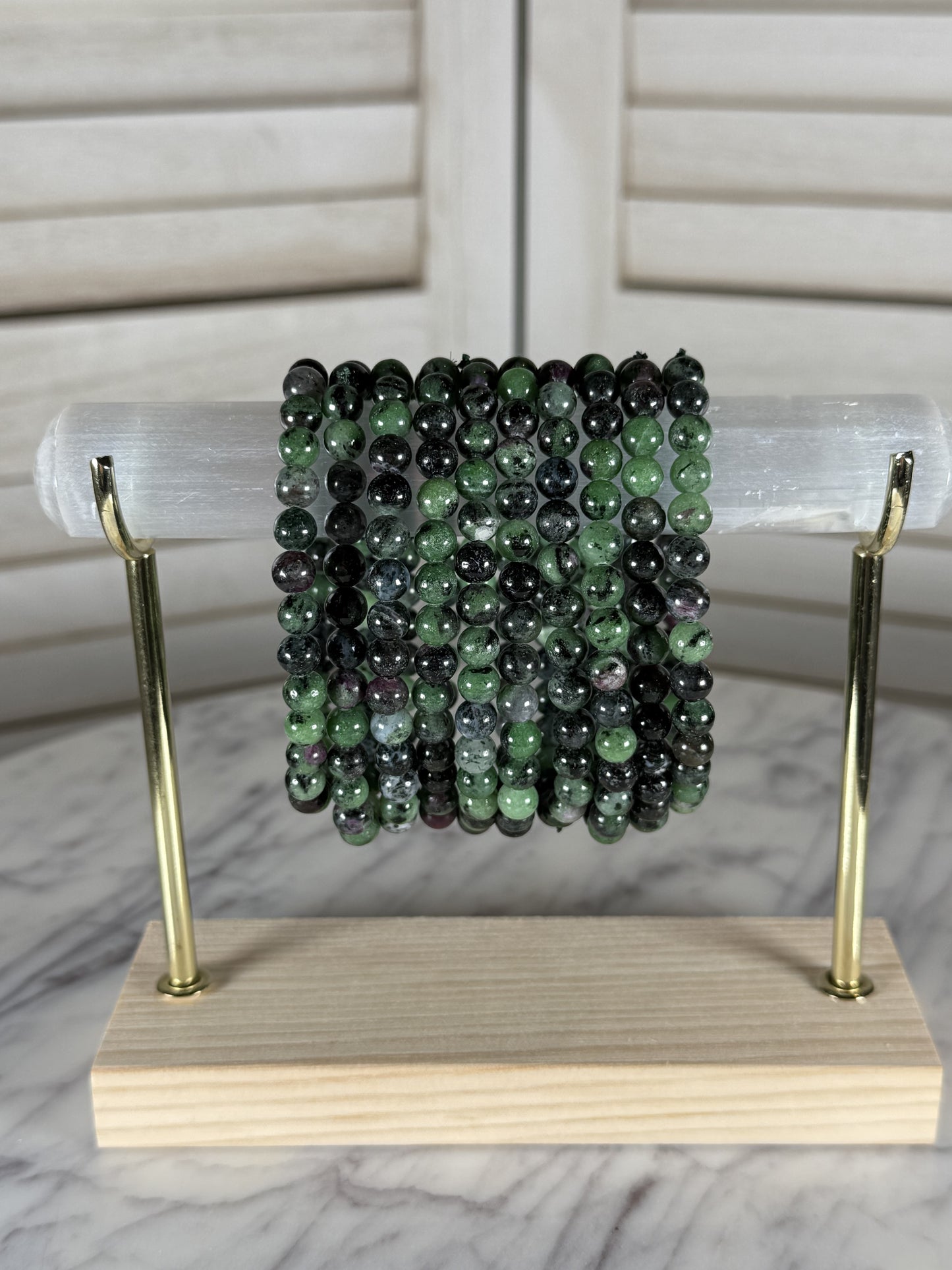 6mm Ruby in Zoisite Bracelet