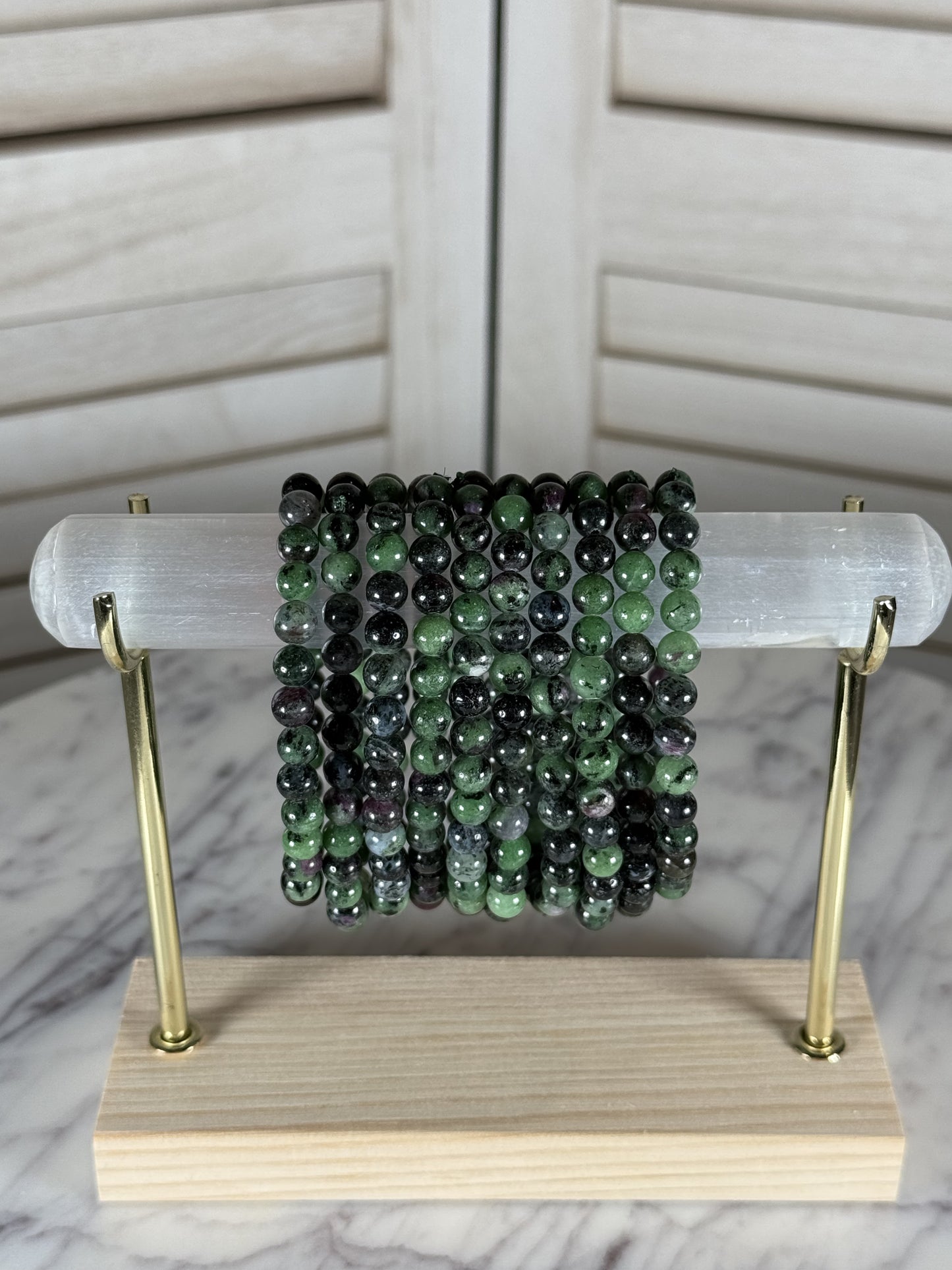 6mm Ruby in Zoisite Bracelet