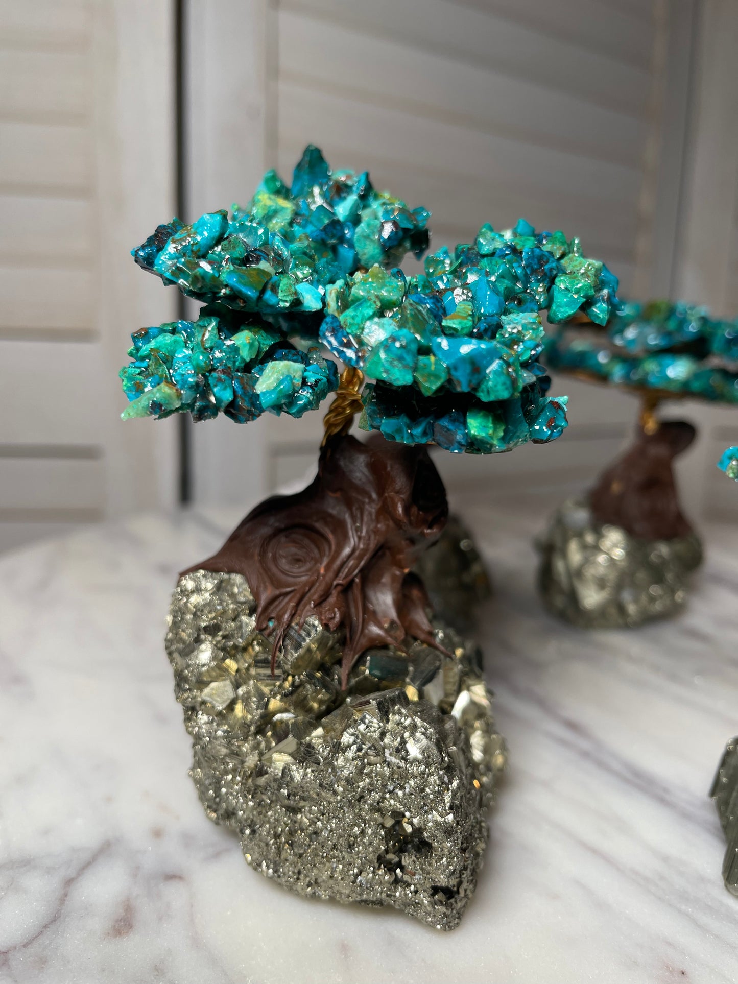 Bonsai Style Tree - Pyrite and Chrysocolla