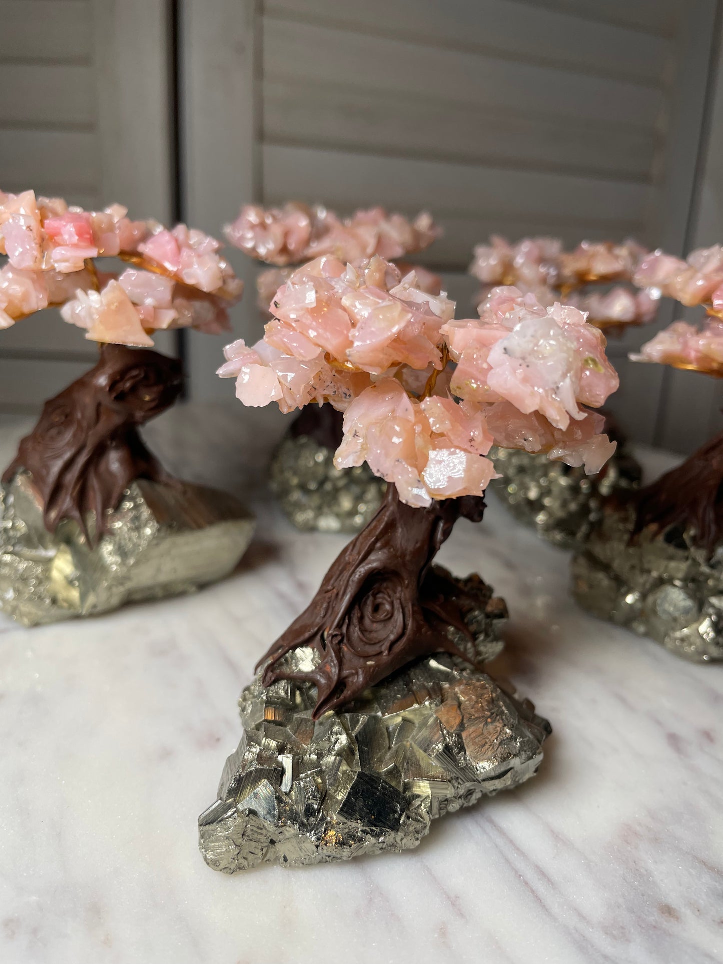 Bonsai Style Tree - Pyrite and Pink Opal