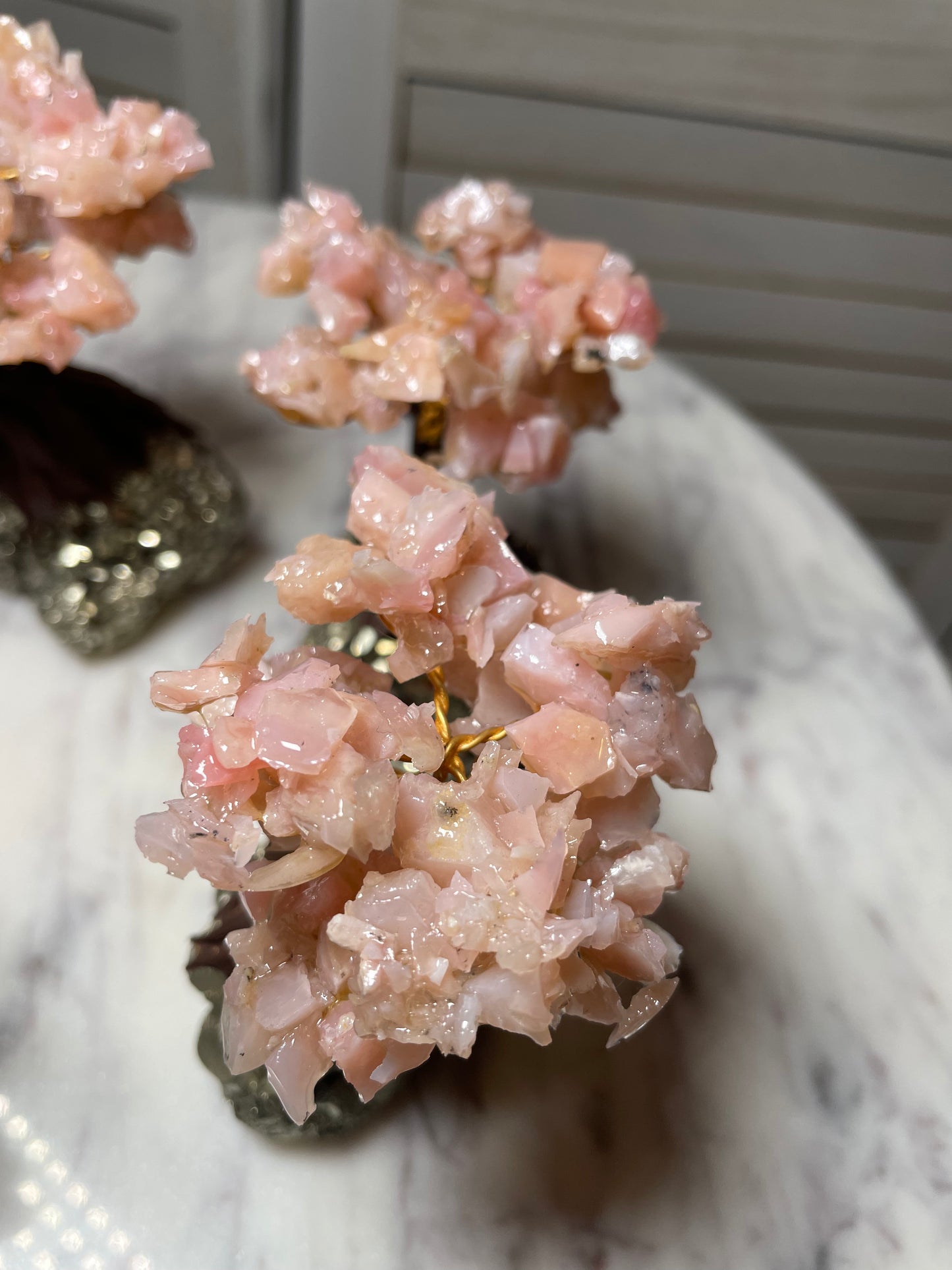Bonsai Style Tree - Pyrite and Pink Opal