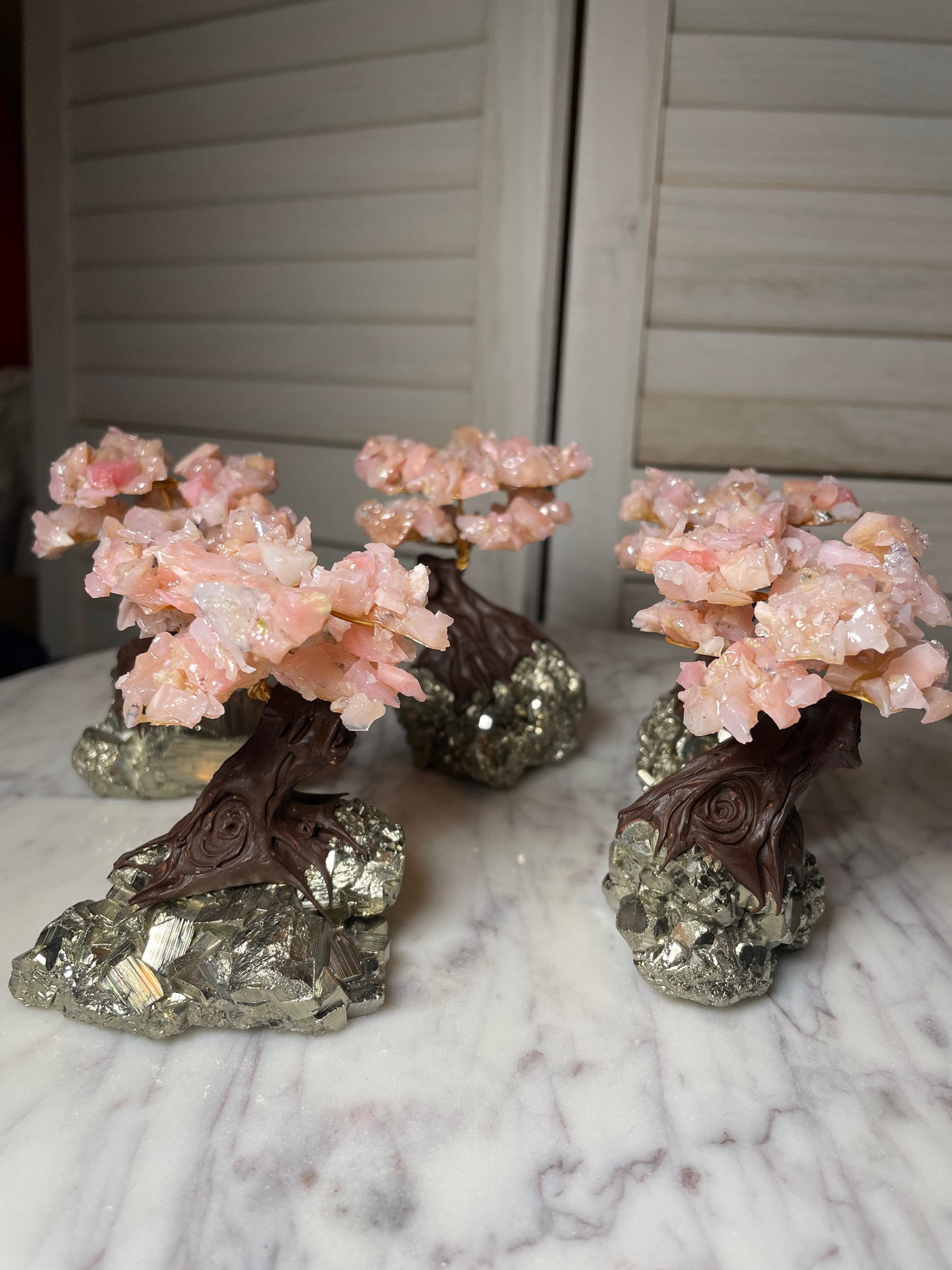 Bonsai Style Tree - Pyrite and Pink Opal