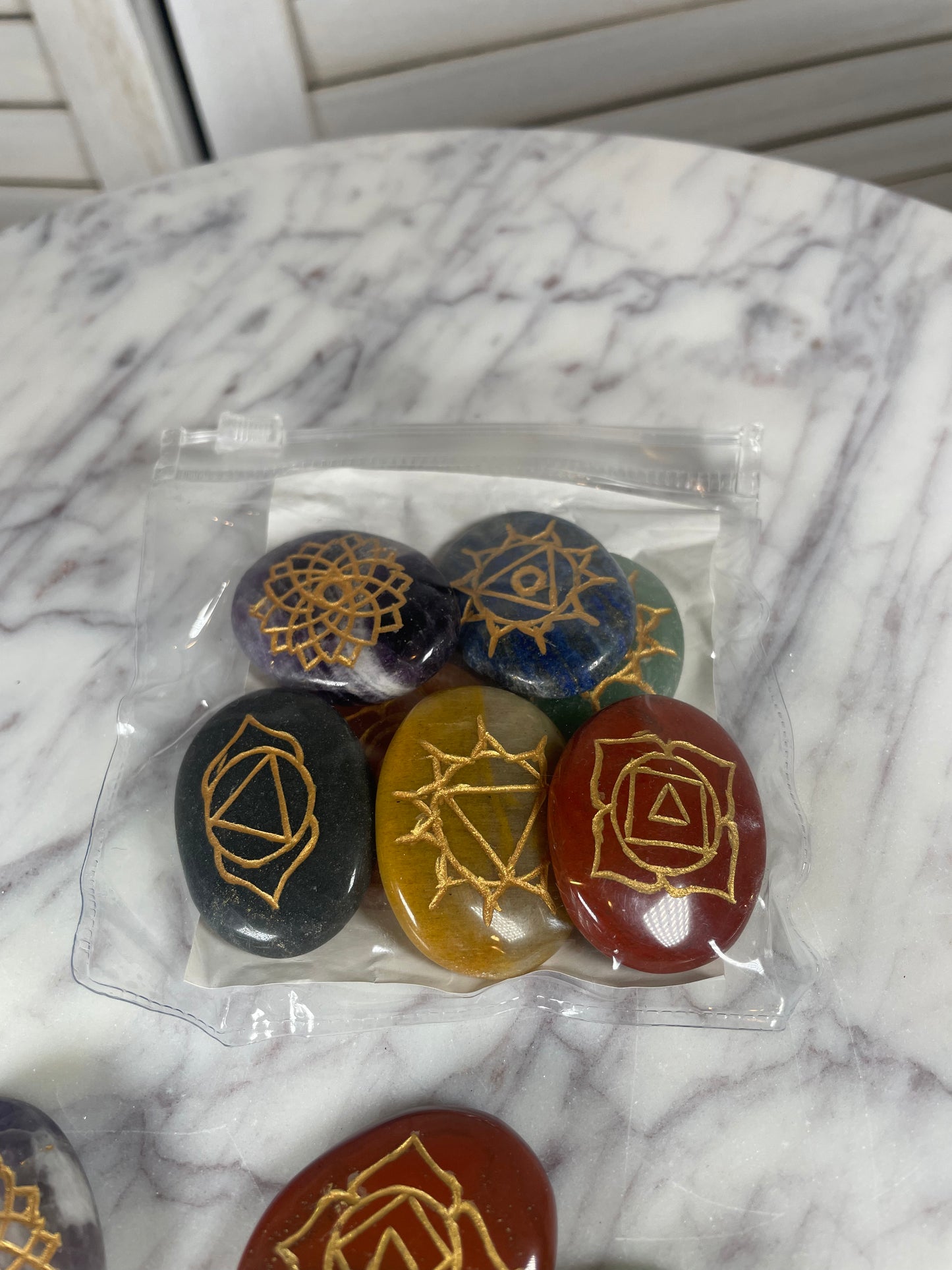 Chakra Etched Stones