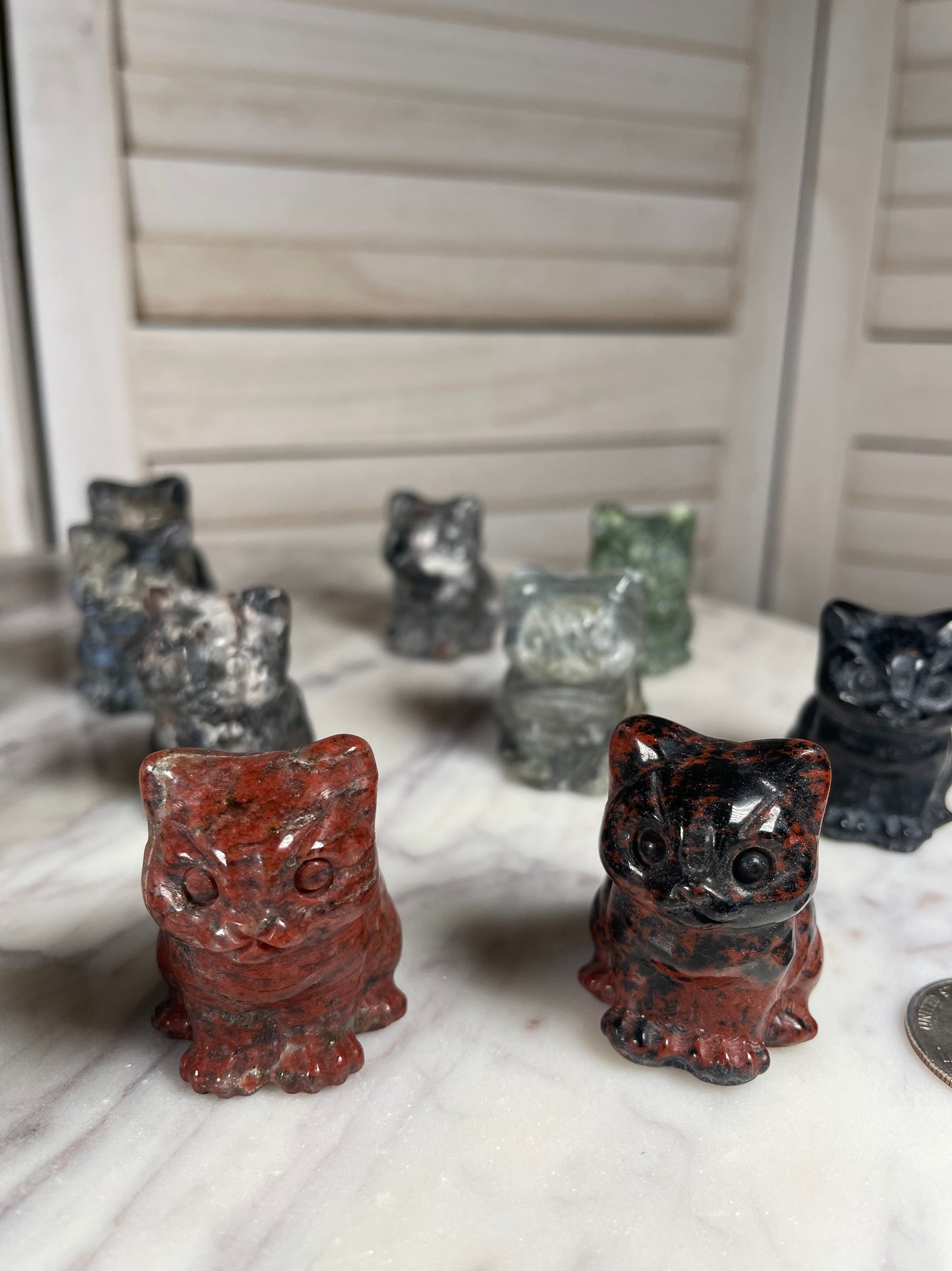 Crystal Cat Figurines