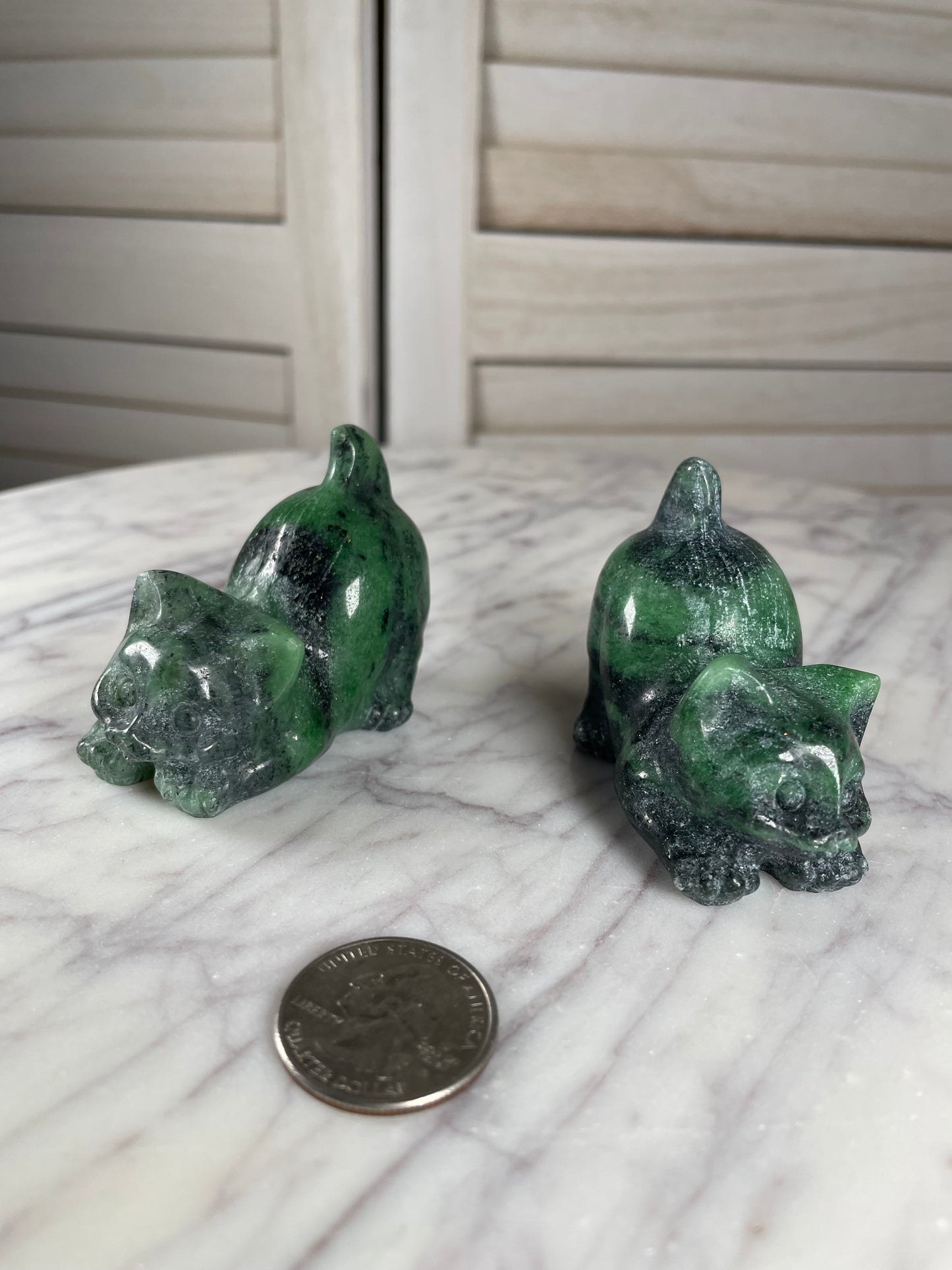 Ruby in Zoisite Cat Carving