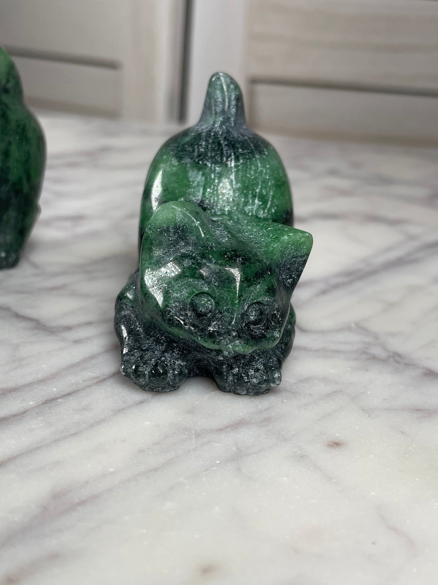 Ruby in Zoisite Cat Carving