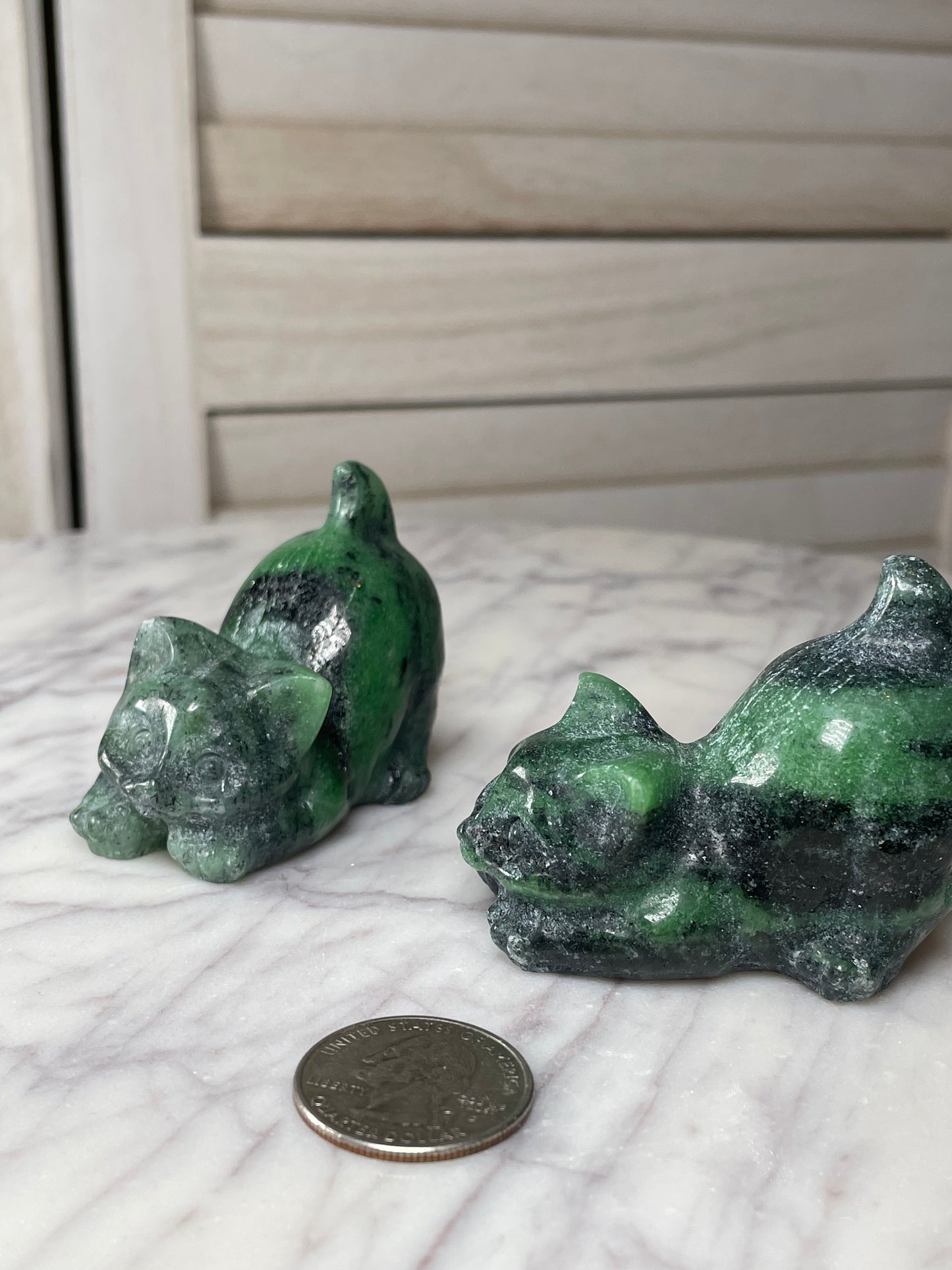 Ruby in Zoisite Cat Carving