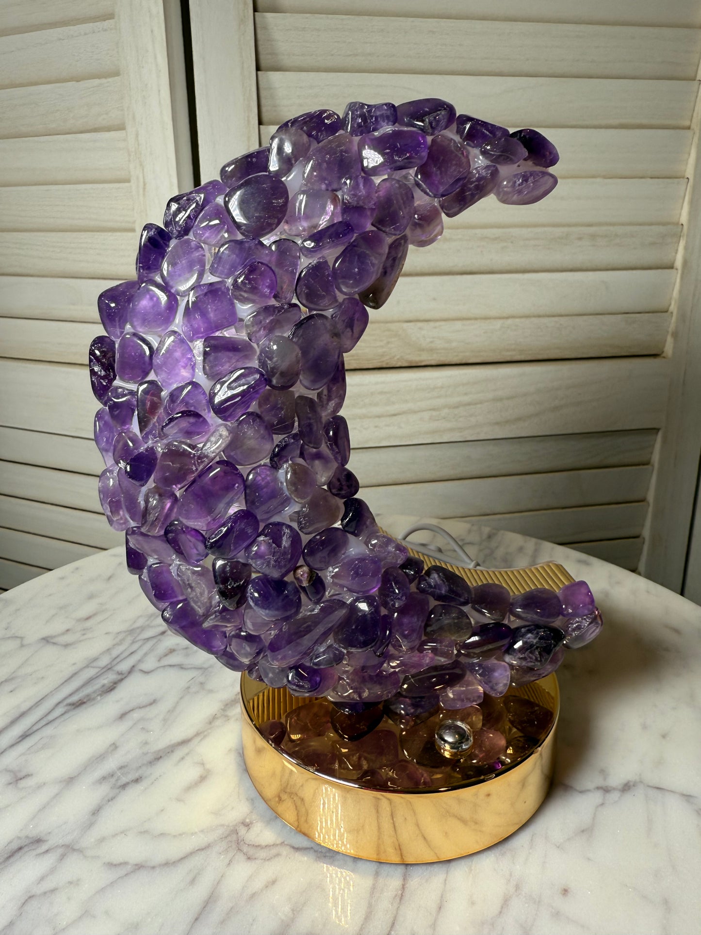 Amethyst Crescent Moon Lamp