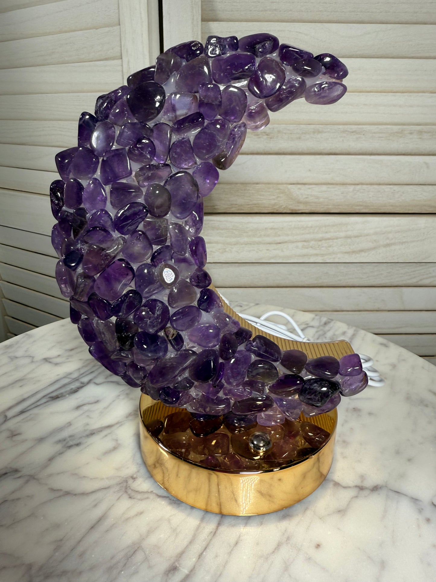 Amethyst Crescent Moon Lamp