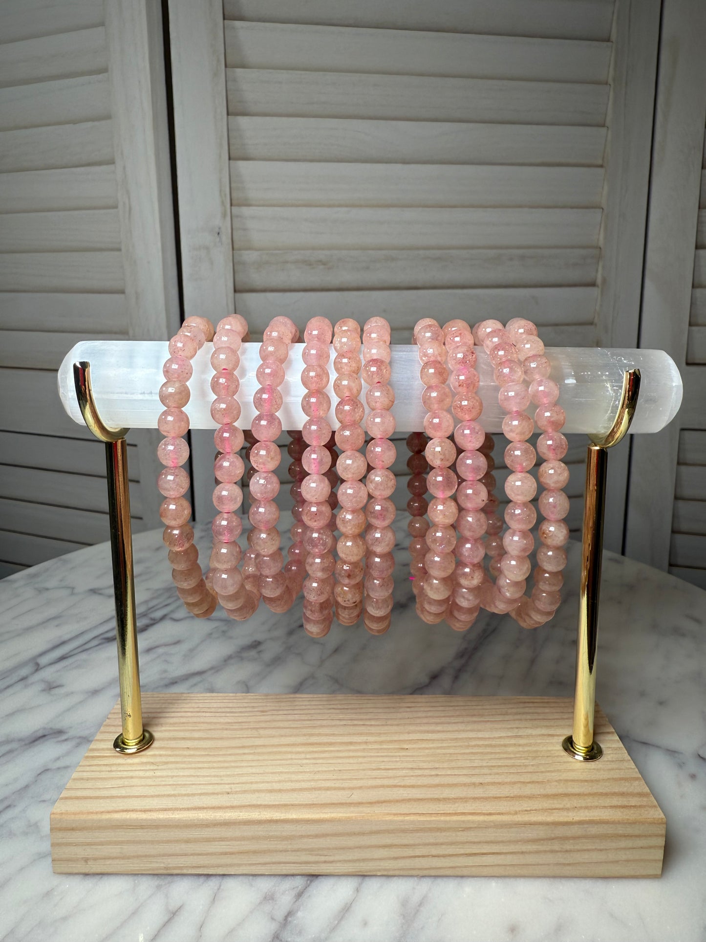 6mm Strawberry Quartz Bracelet