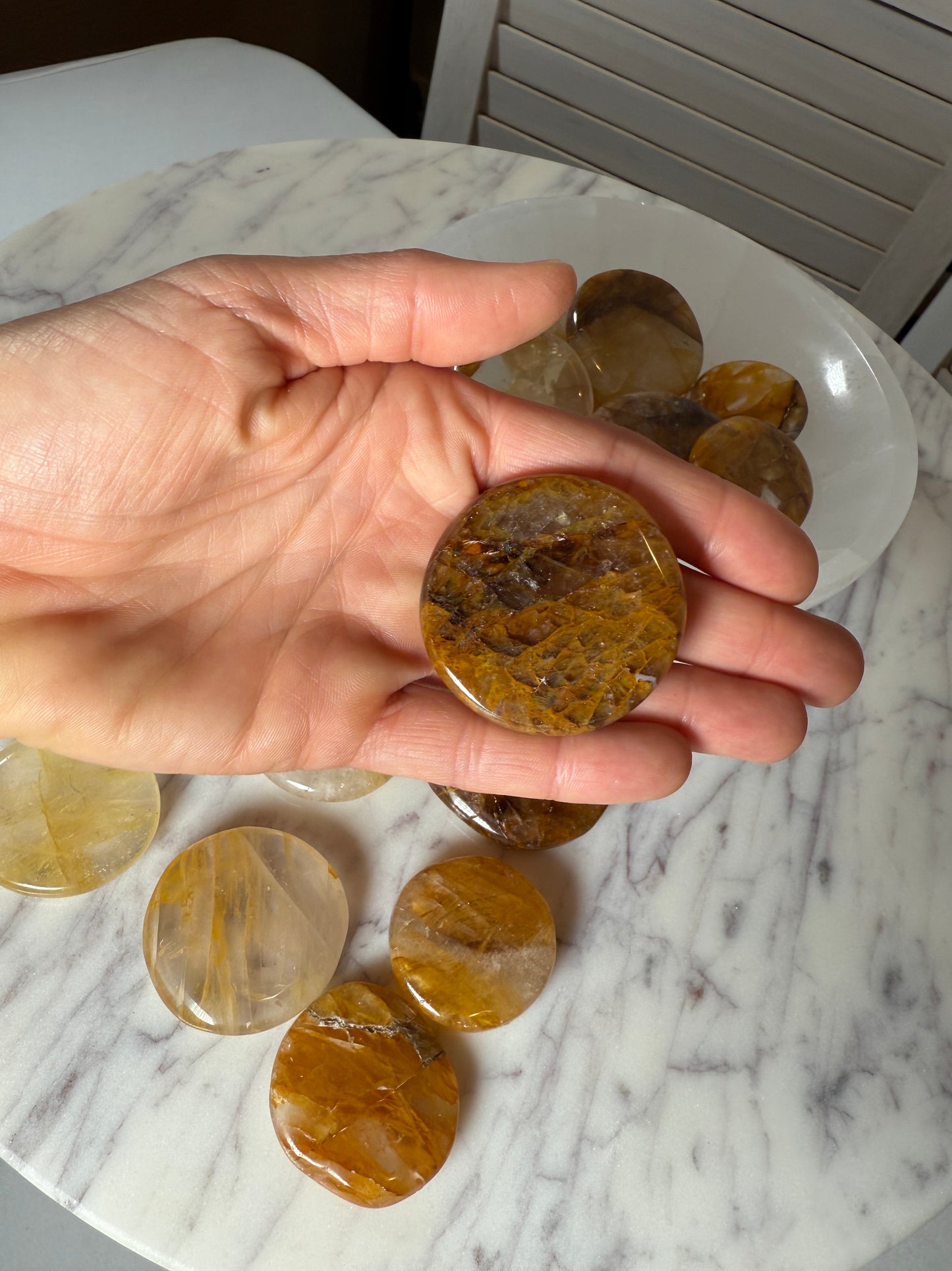 Golden Healer Flat Stone