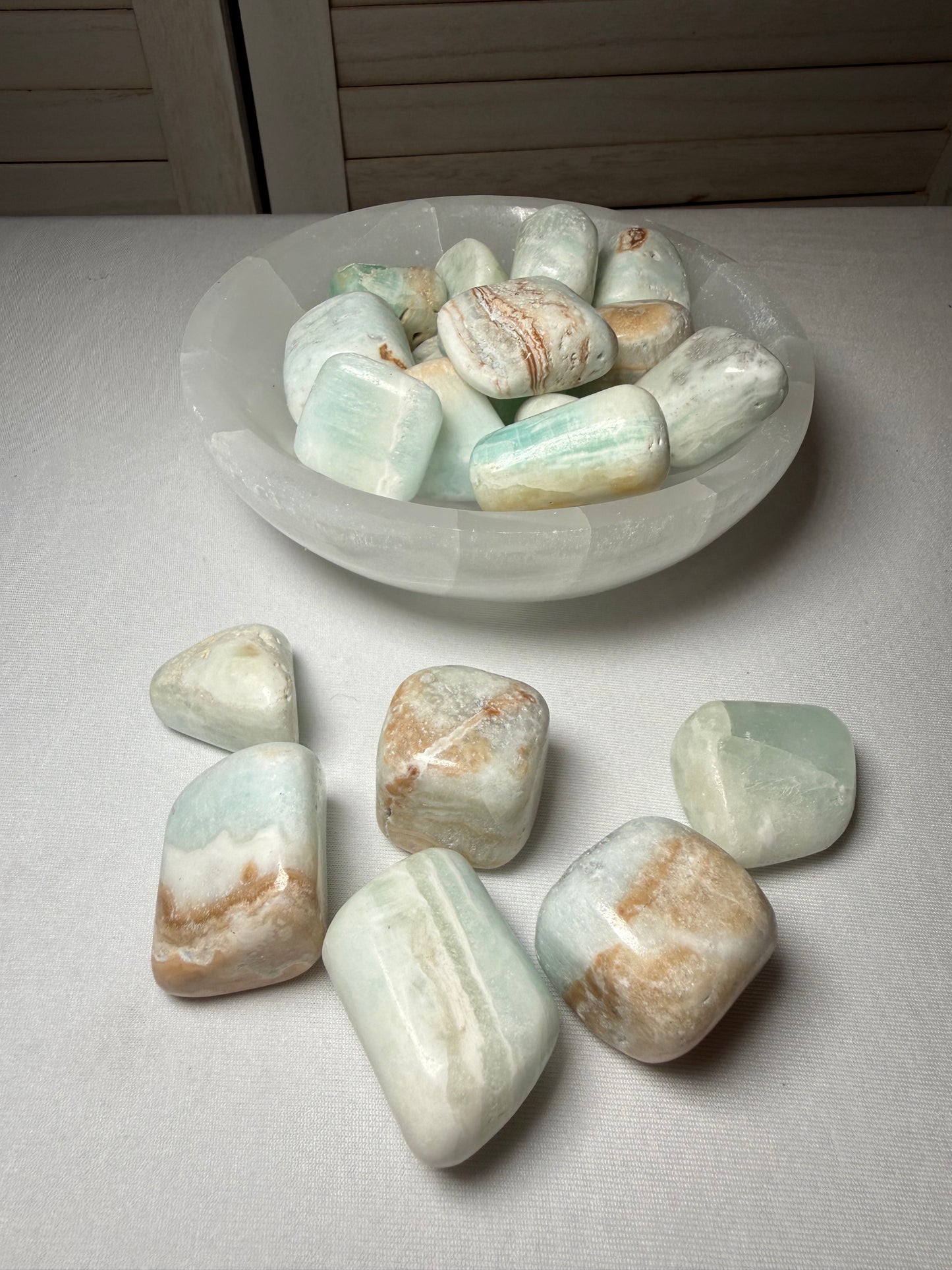 Caribbean Blue Calcite Tumbled Stone