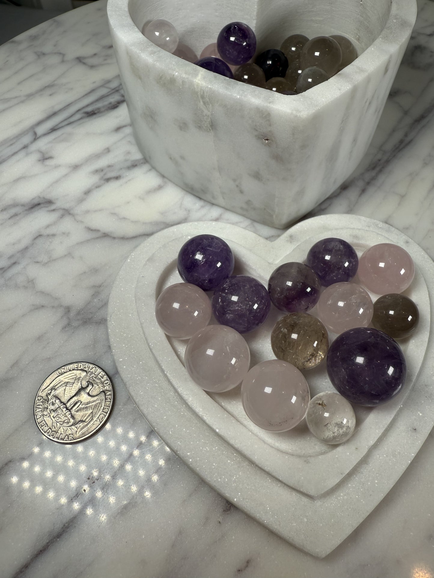 Rose Quartz - Amethyst - Smoky Quartz Mini Sphere