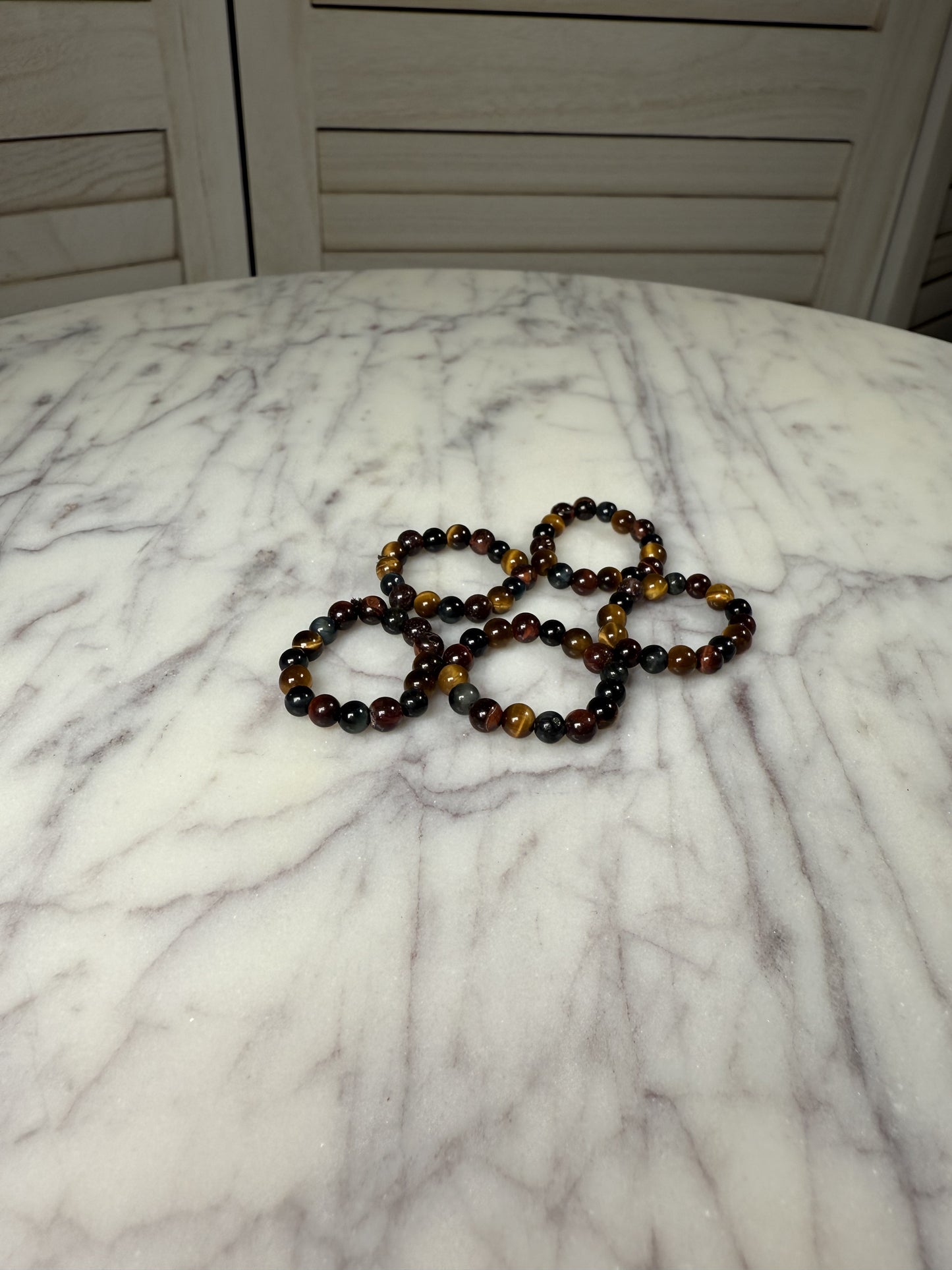 Multi Tiger's Eye Mini Bead Ring