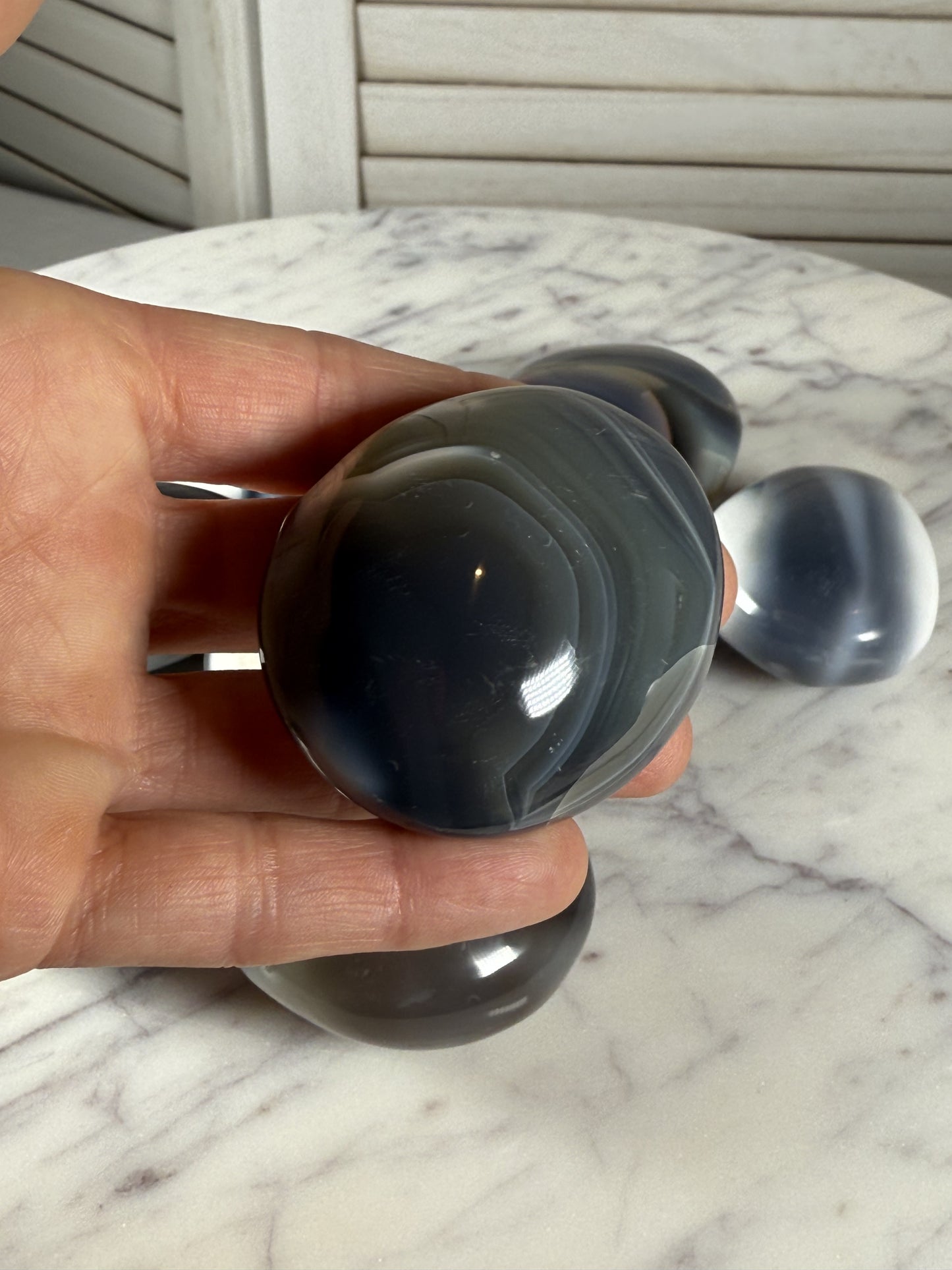 Orca Agate Palm Stone