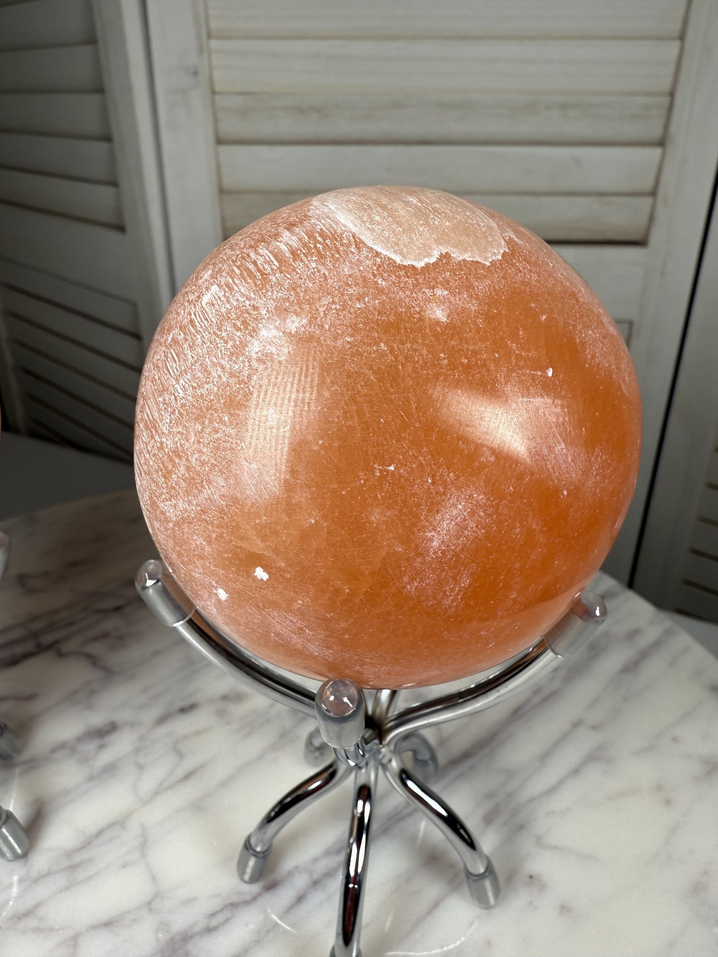 Peach Selenite Sphere