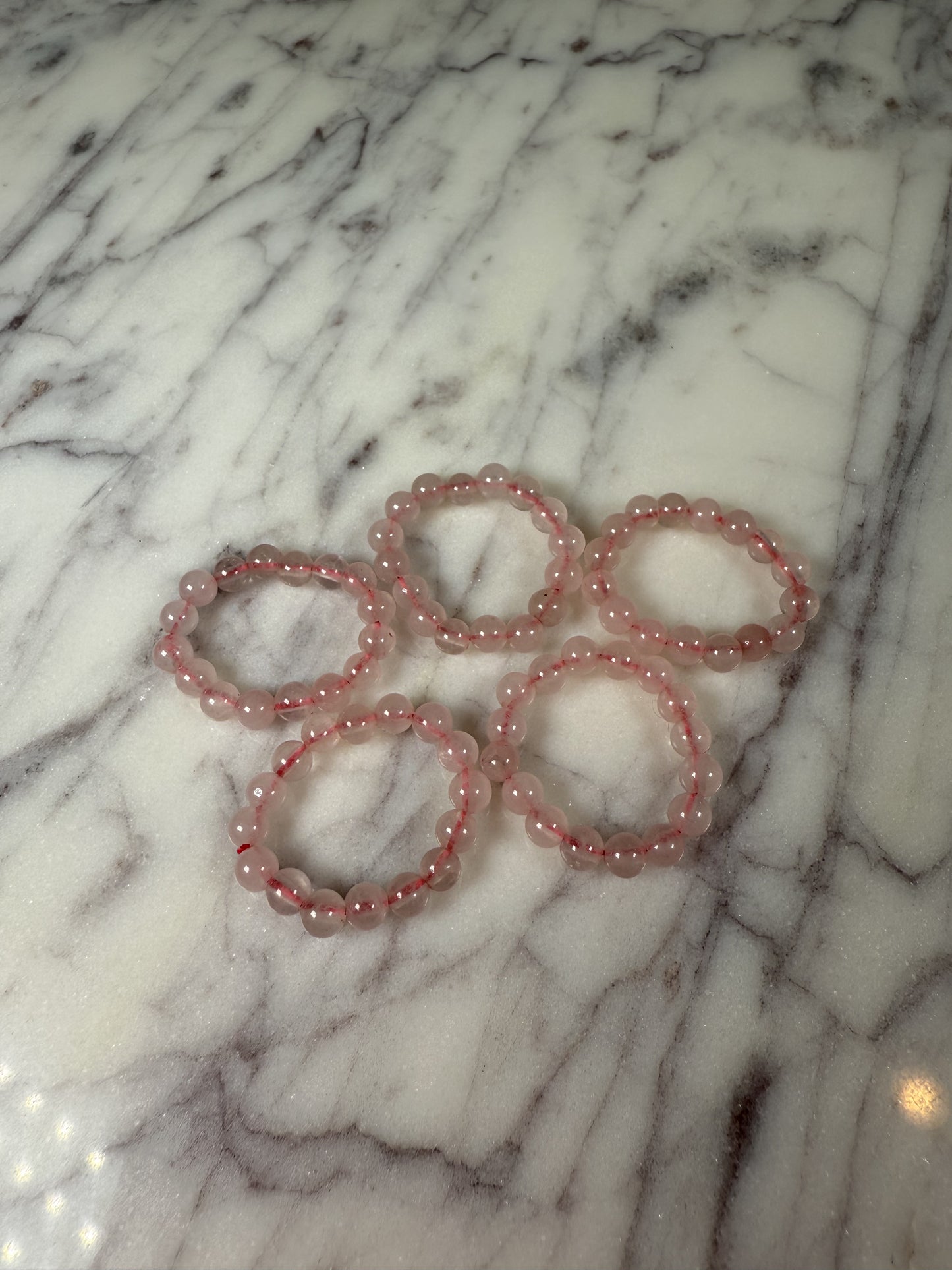 Rose Quartz Mini Bead Ring