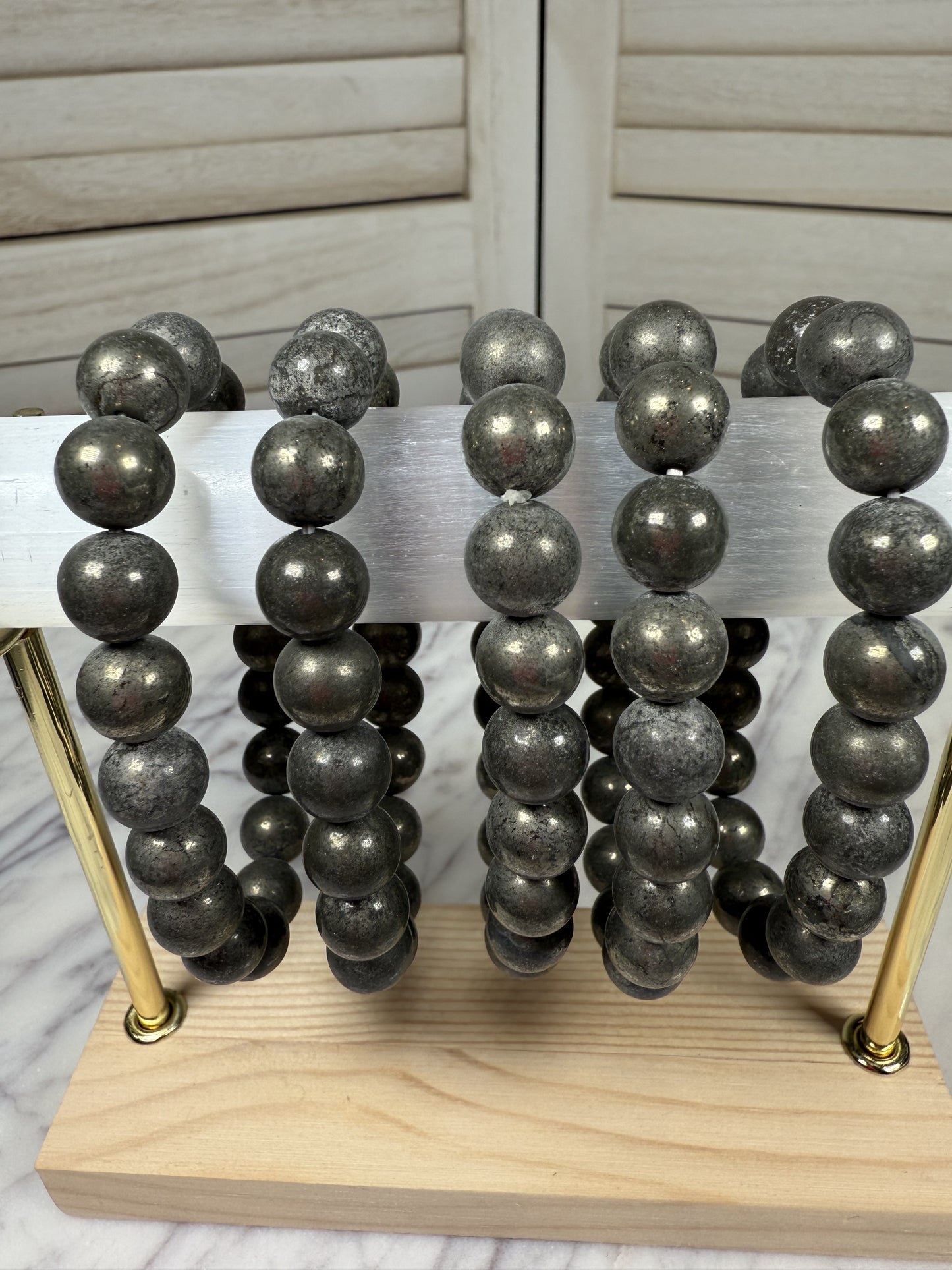 10mm Pyrite Bracelet