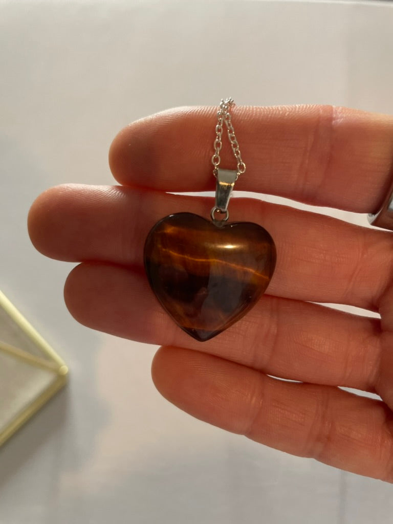 Tiger's Eye Heart Pendant