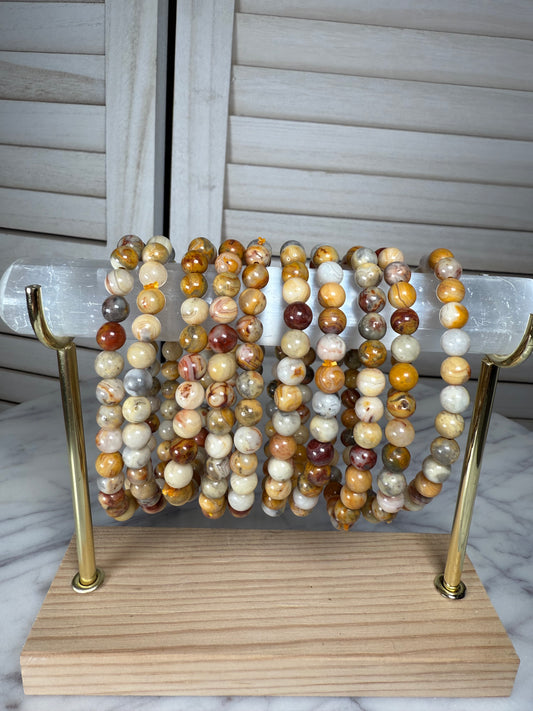 6mm Crazy Lace Agate Bracelet