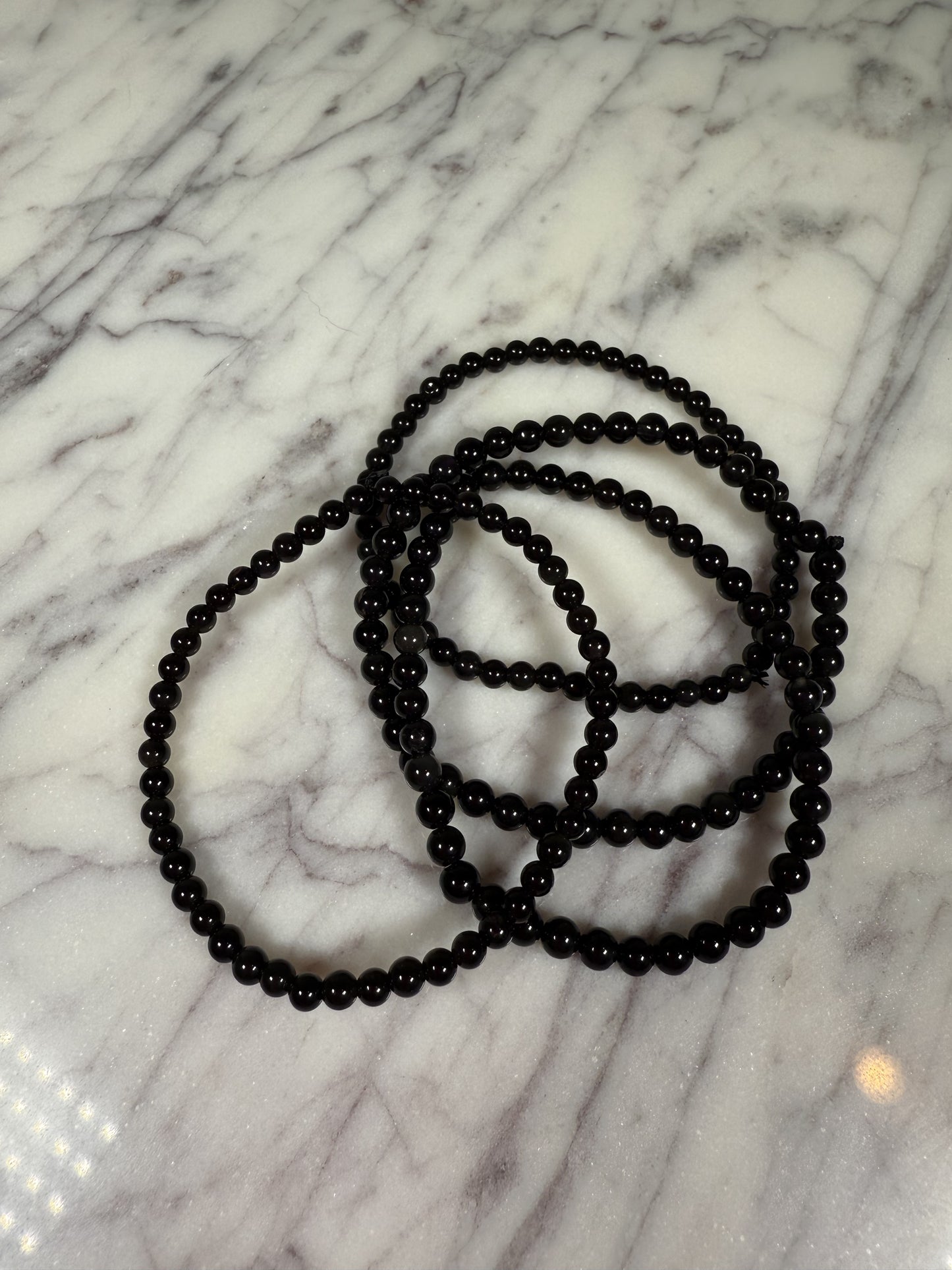 4mm Black Obsidian Bracelet
