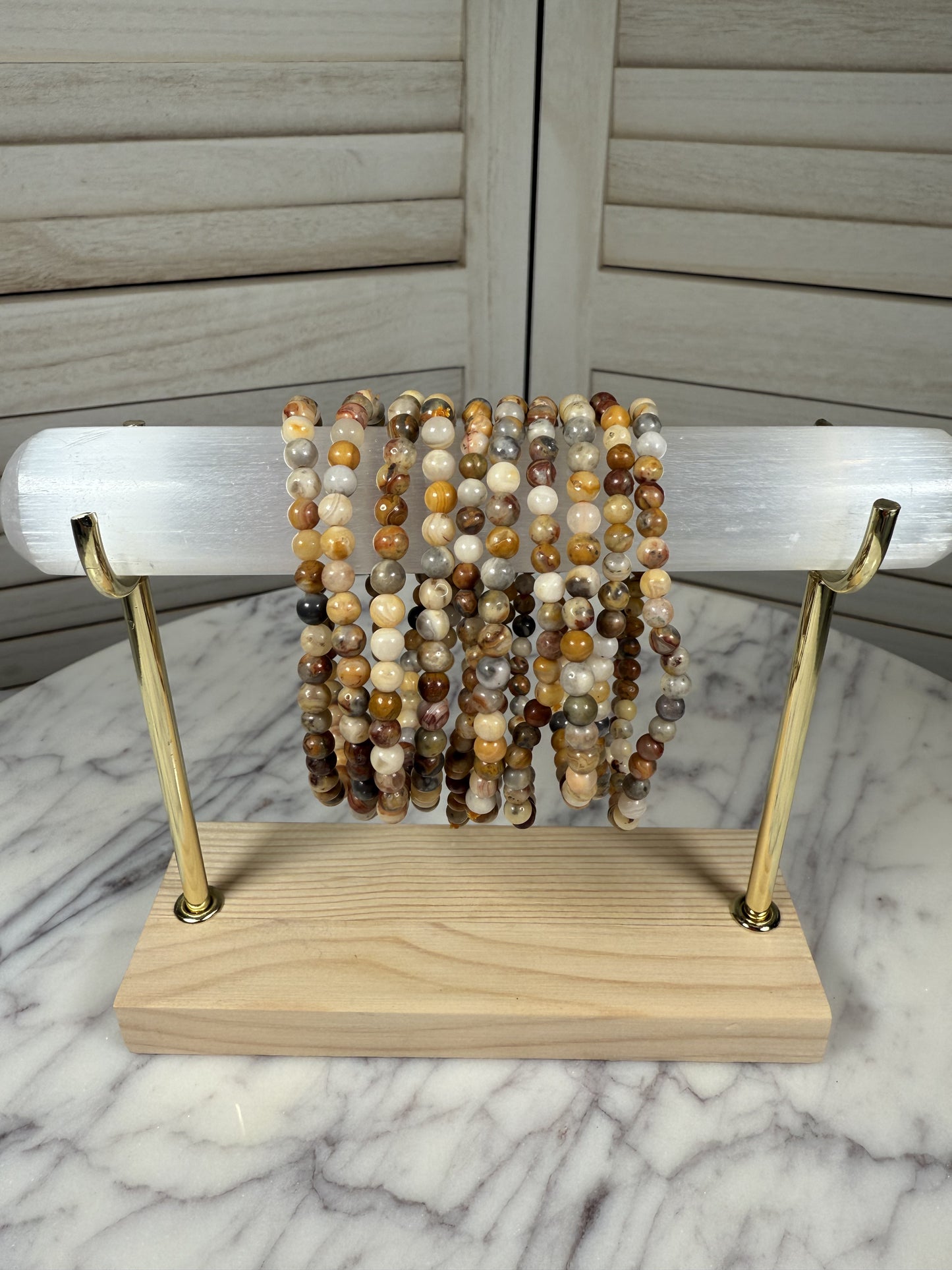 4mm Crazy Lace Agate Bracelet