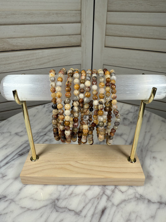 4mm Crazy Lace Agate Bracelet