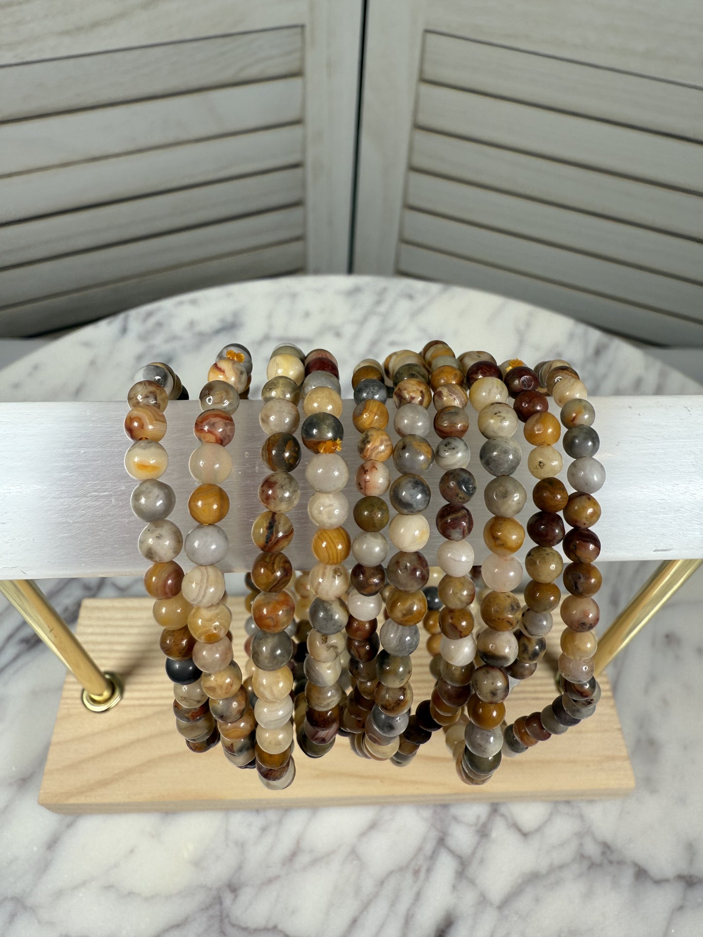4mm Crazy Lace Agate Bracelet