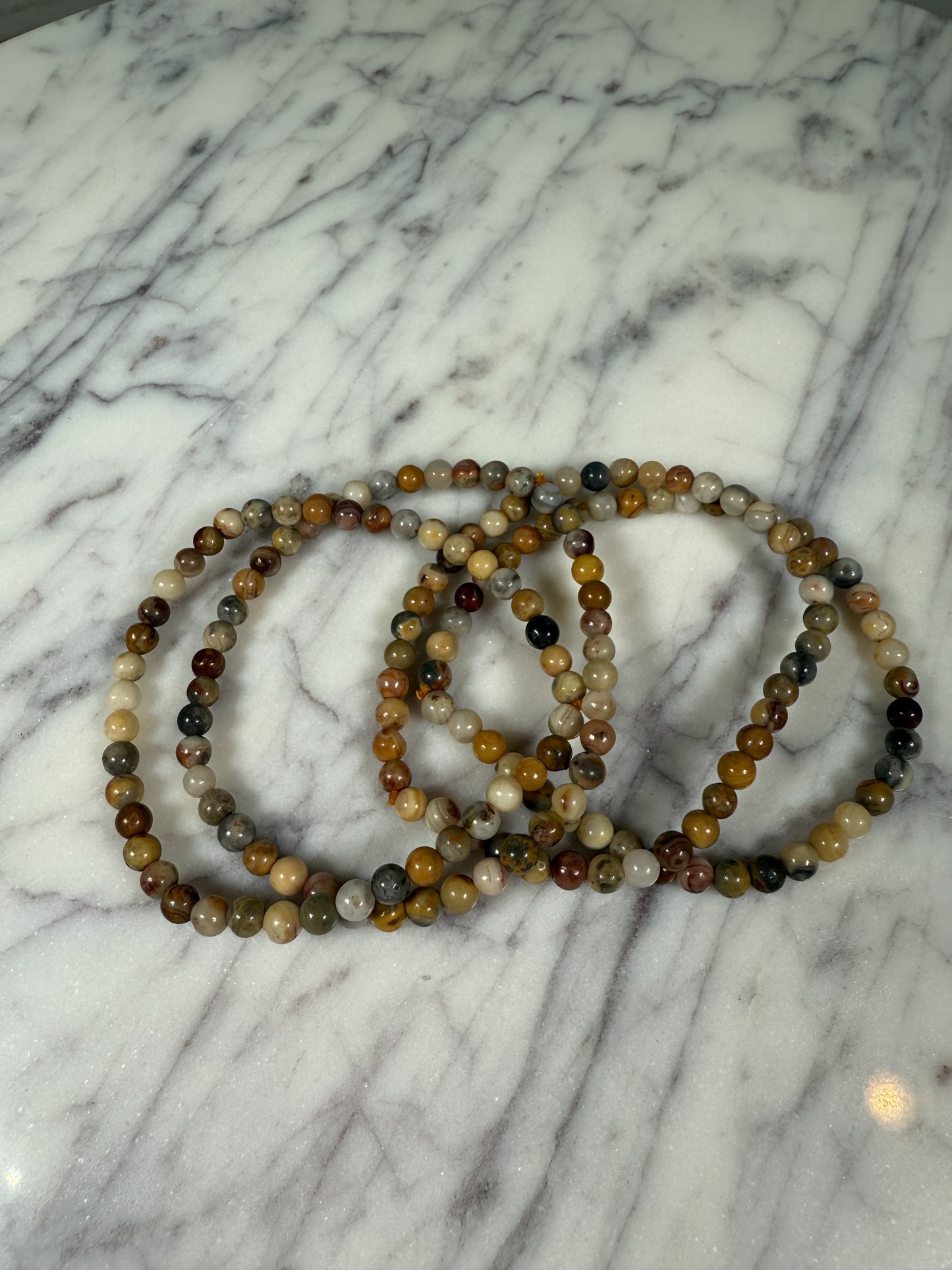 4mm Crazy Lace Agate Bracelet