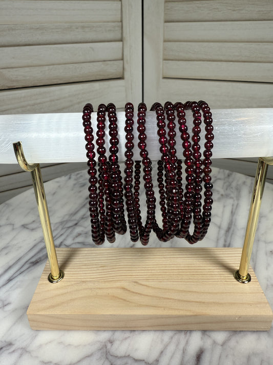 4mm Garnet Bracelet
