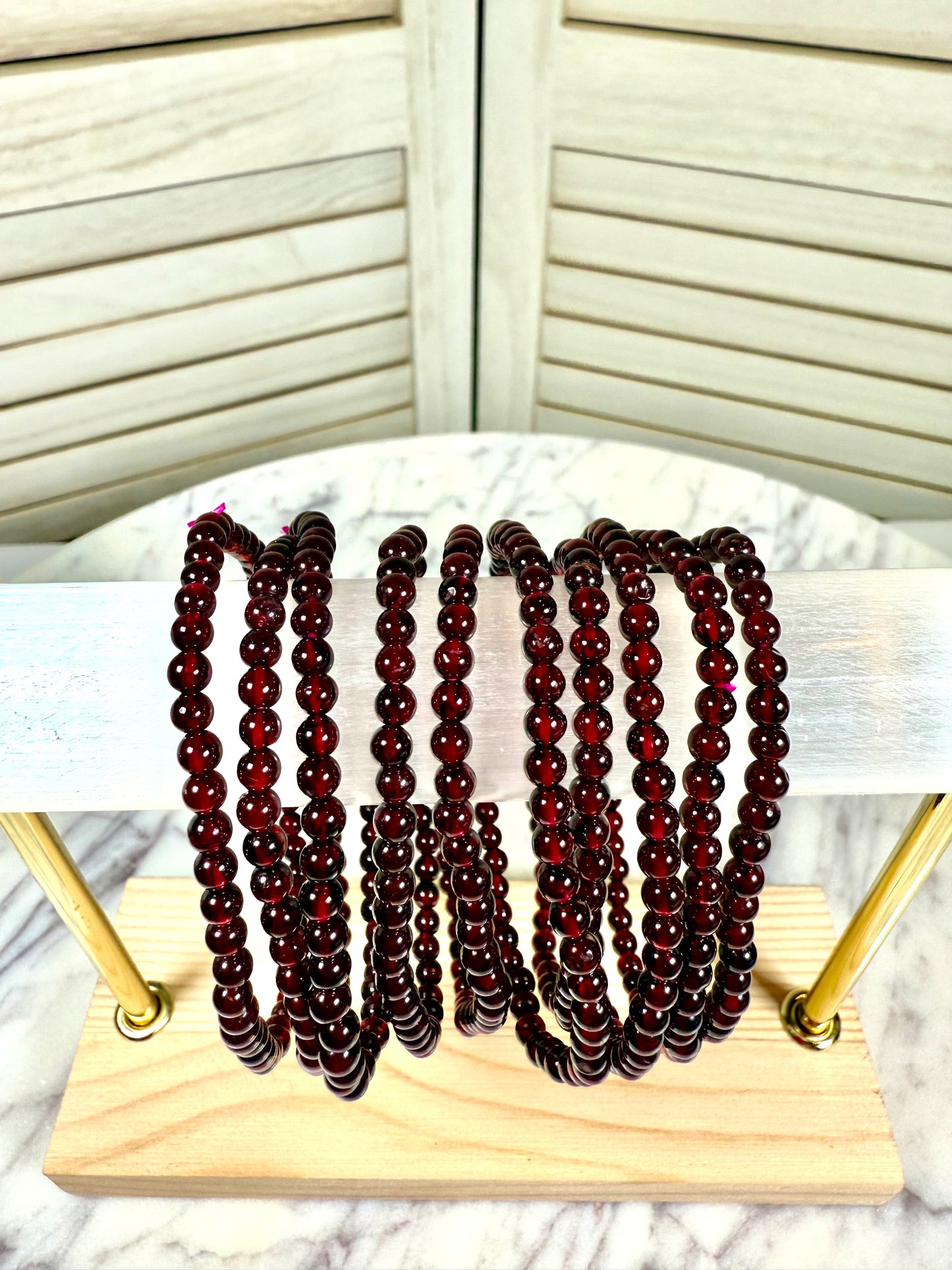 4mm Garnet Bracelet