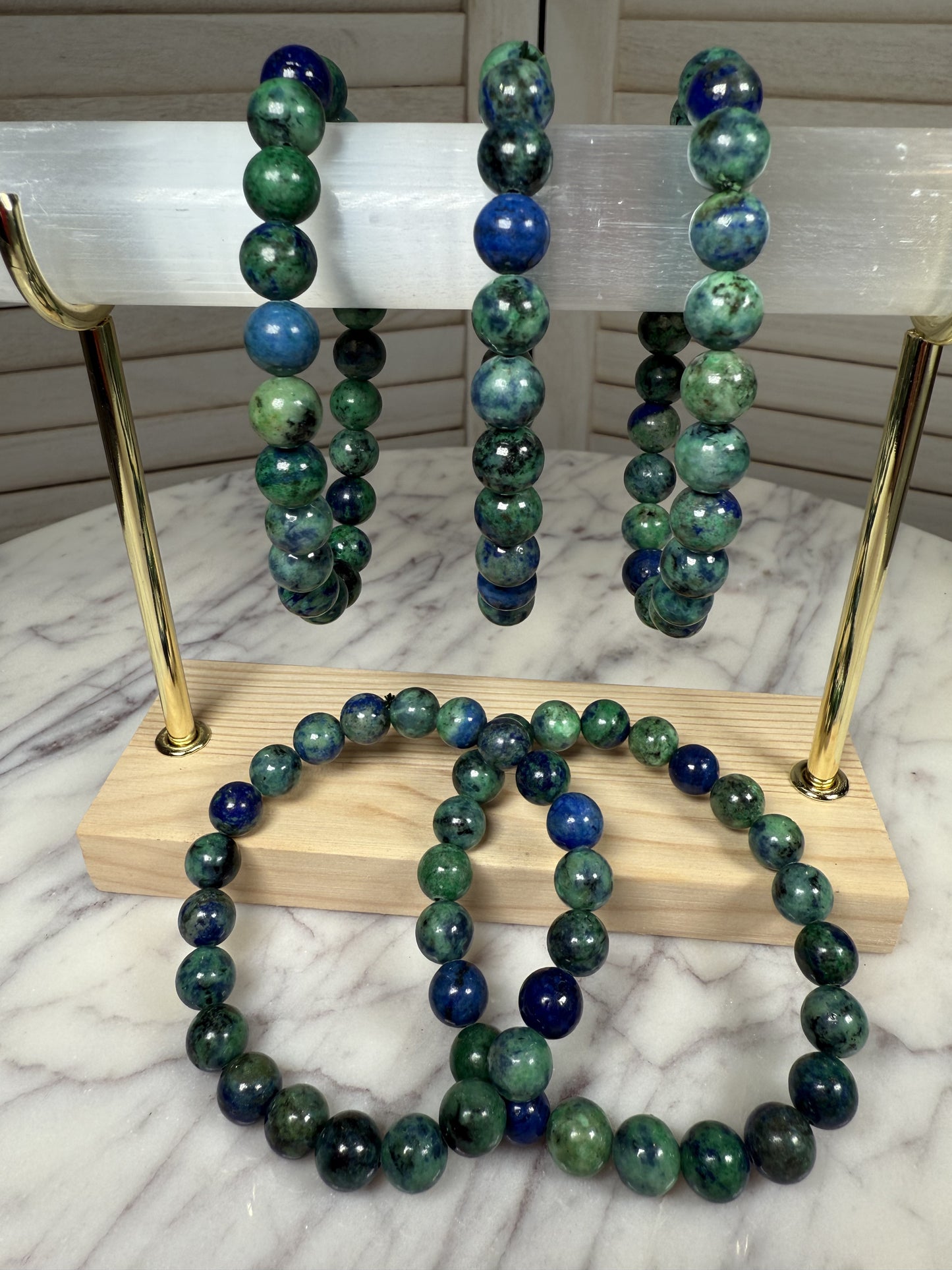8mm Azurite & Malachite Bracelet