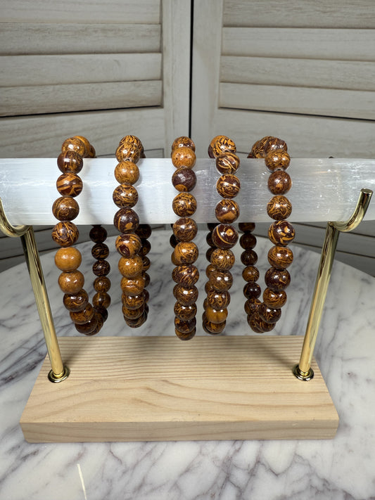 8mm Calligraphy Stone Bracelet