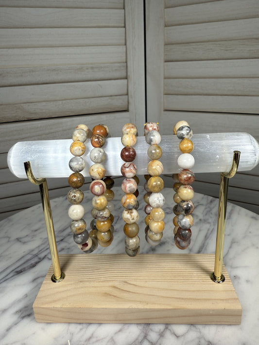 8mm Crazy Lace Agate Bracelet
